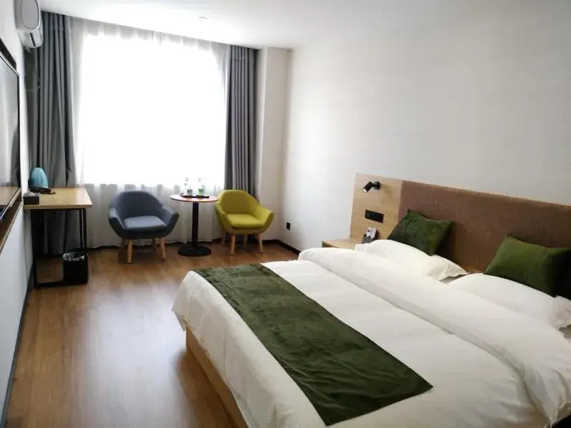 Bed in GreenTree Inn Lanzhou Donghu Square Provincial People's Hospital Bed in GreenTree Inn Lanzhou Donghu Square Provincial People's Hospital