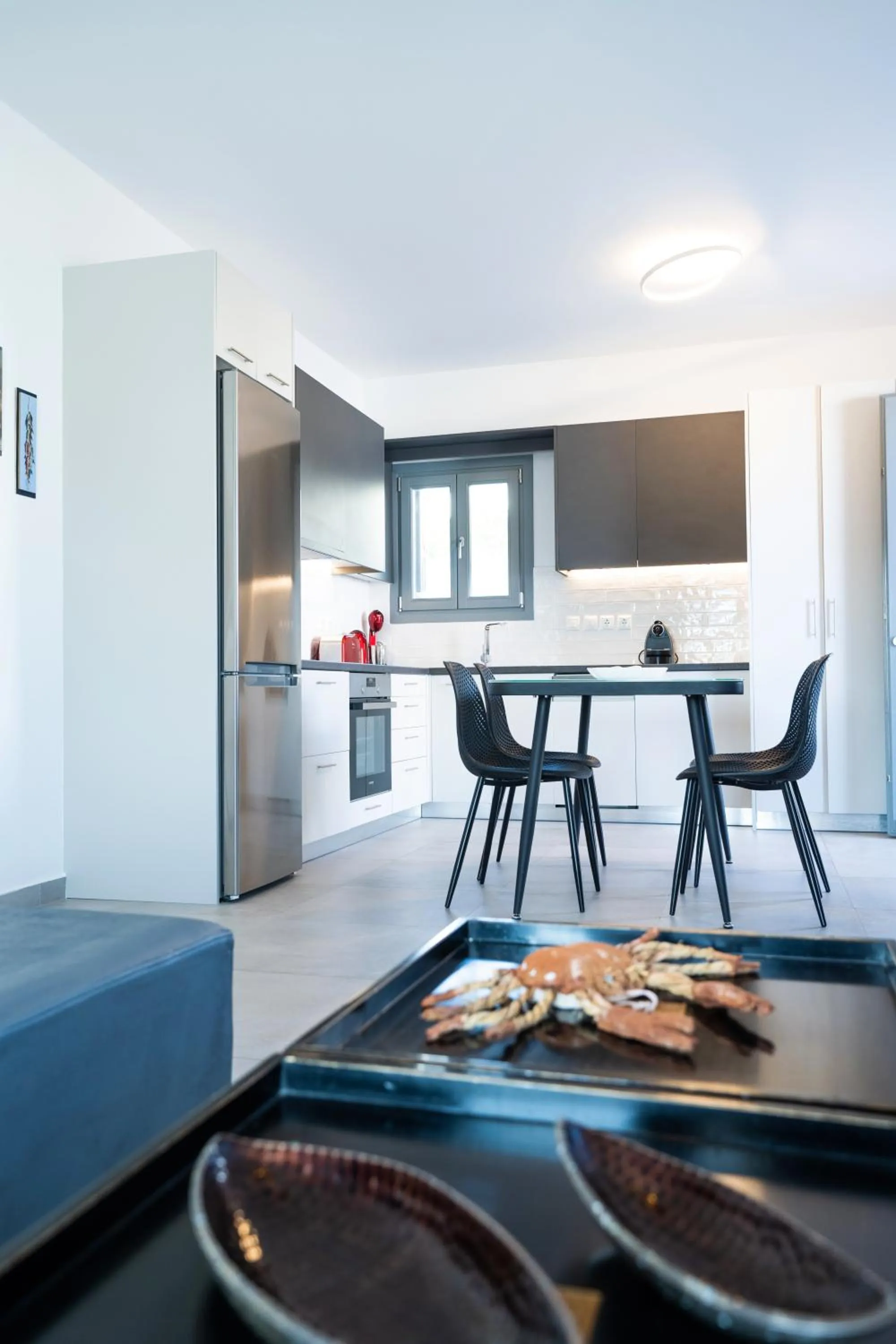 Kitchen or kitchenette in Mykonos Dot Apartments