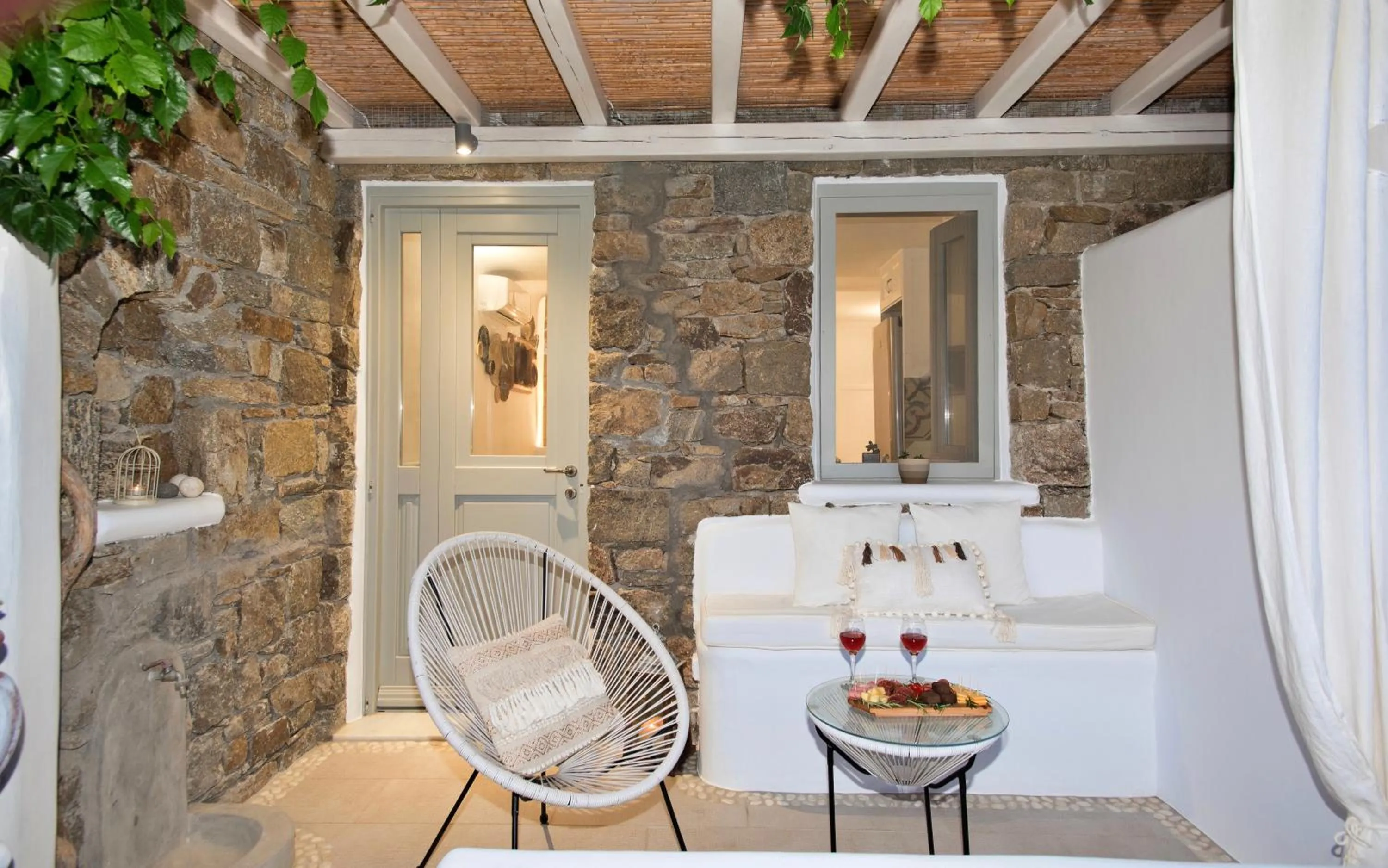 Seating area in Mykonos Dot Apartments