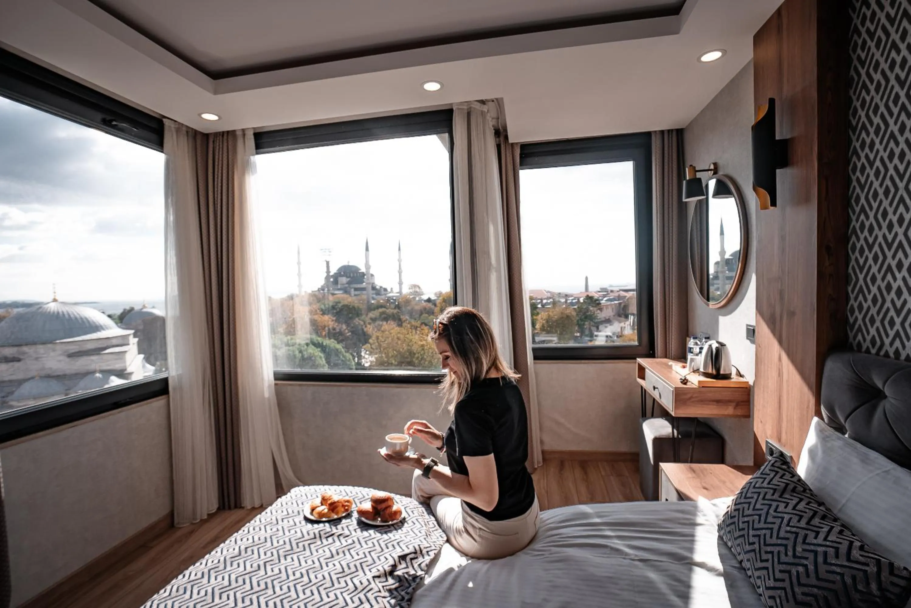 Bed in World Heritage Center Hotel