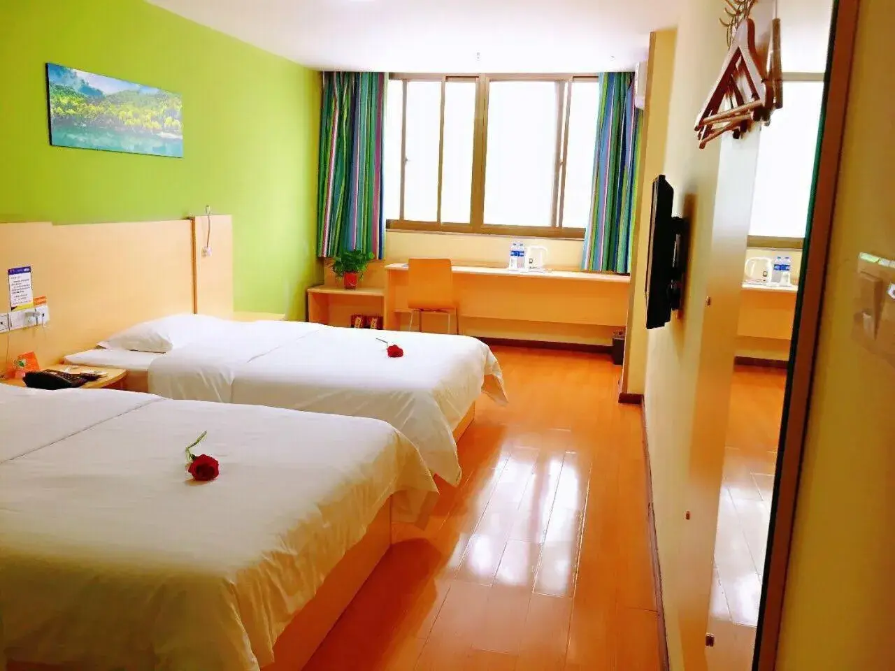 Bed in 7Days Inn Hanzhong Tianhan Avenue South Station Bed in 7Days Inn Hanzhong Tianhan Avenue South Station