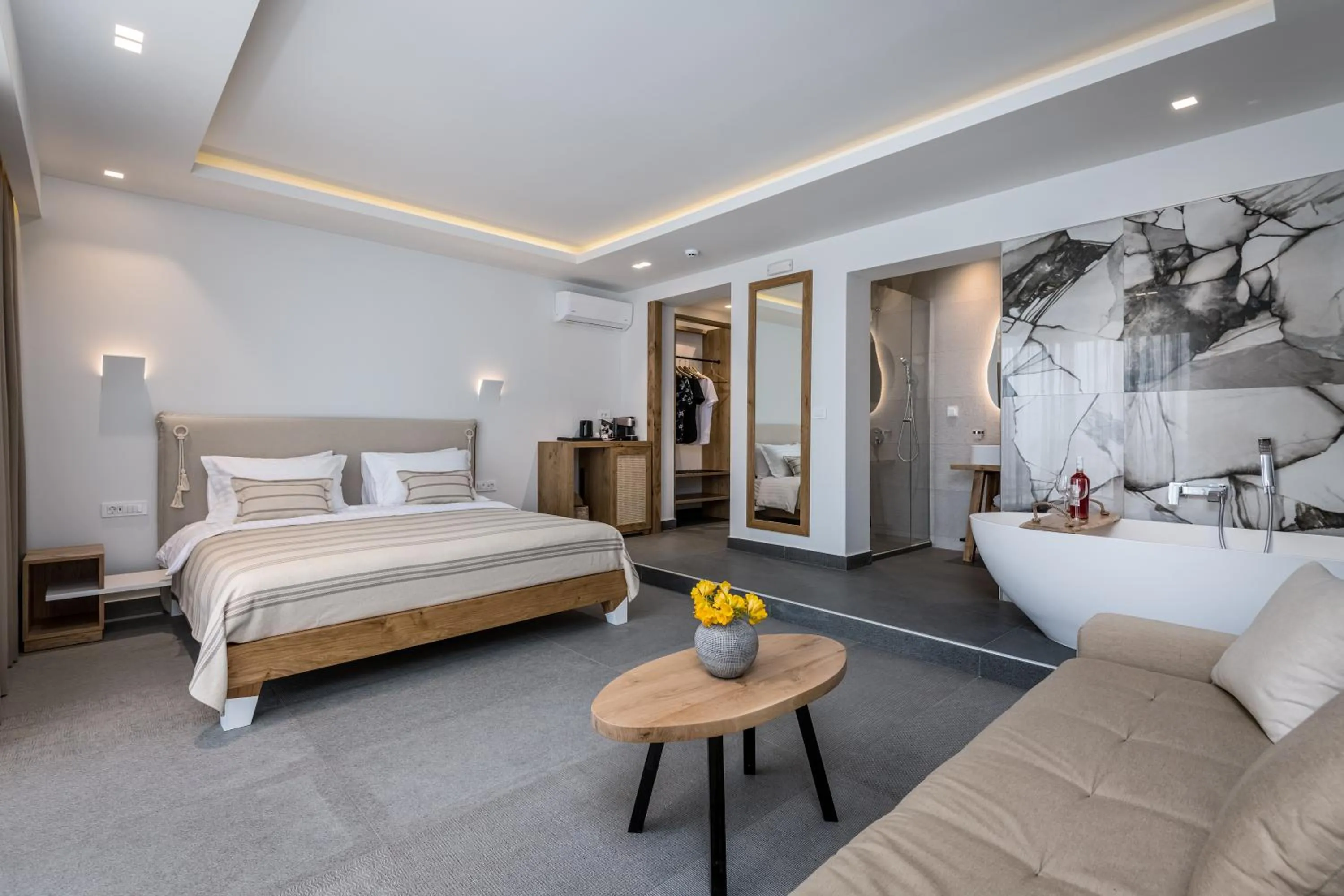 Bed in NISSEA Boutique Hotel