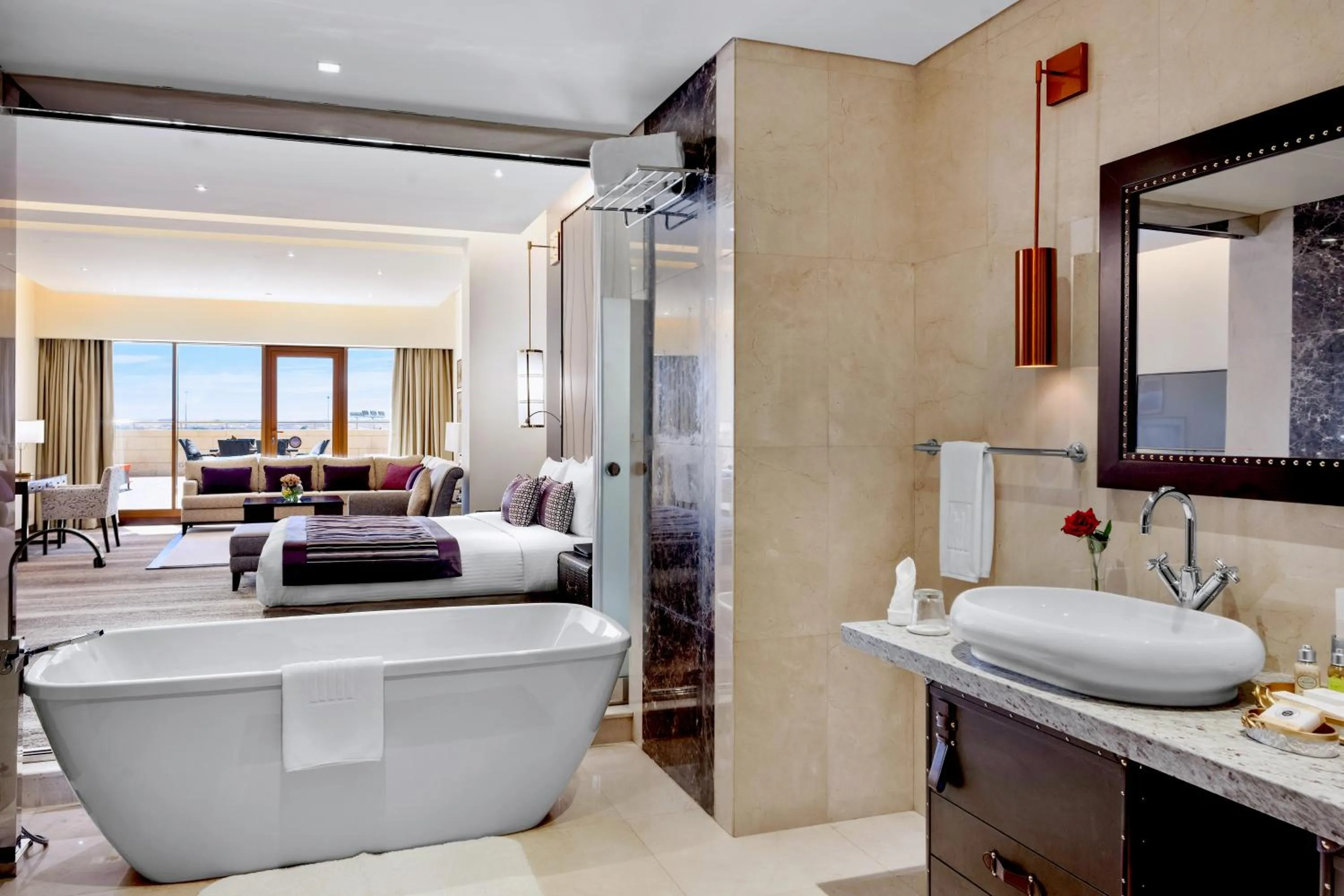 Bathroom, Bed in Grand Millennium Tabuk