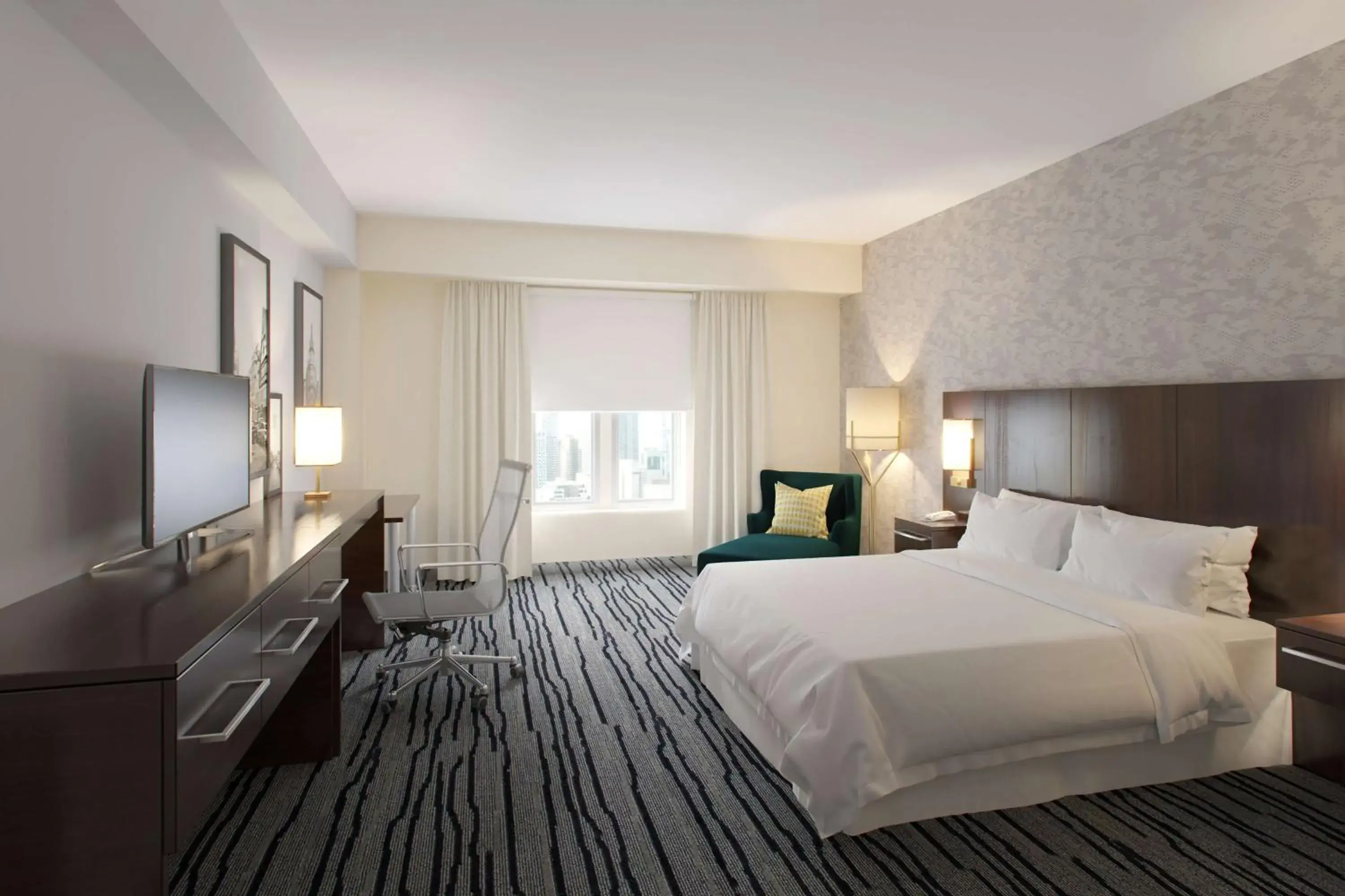 Heritage King Room with Mobility Accessible Tub in The Mosey Buffalo Williamsville Tapestry Collection Hilton Heritage King Room with Mobility Accessible Tub in The Mosey Buffalo Williamsville Tapestry Collection Hilton