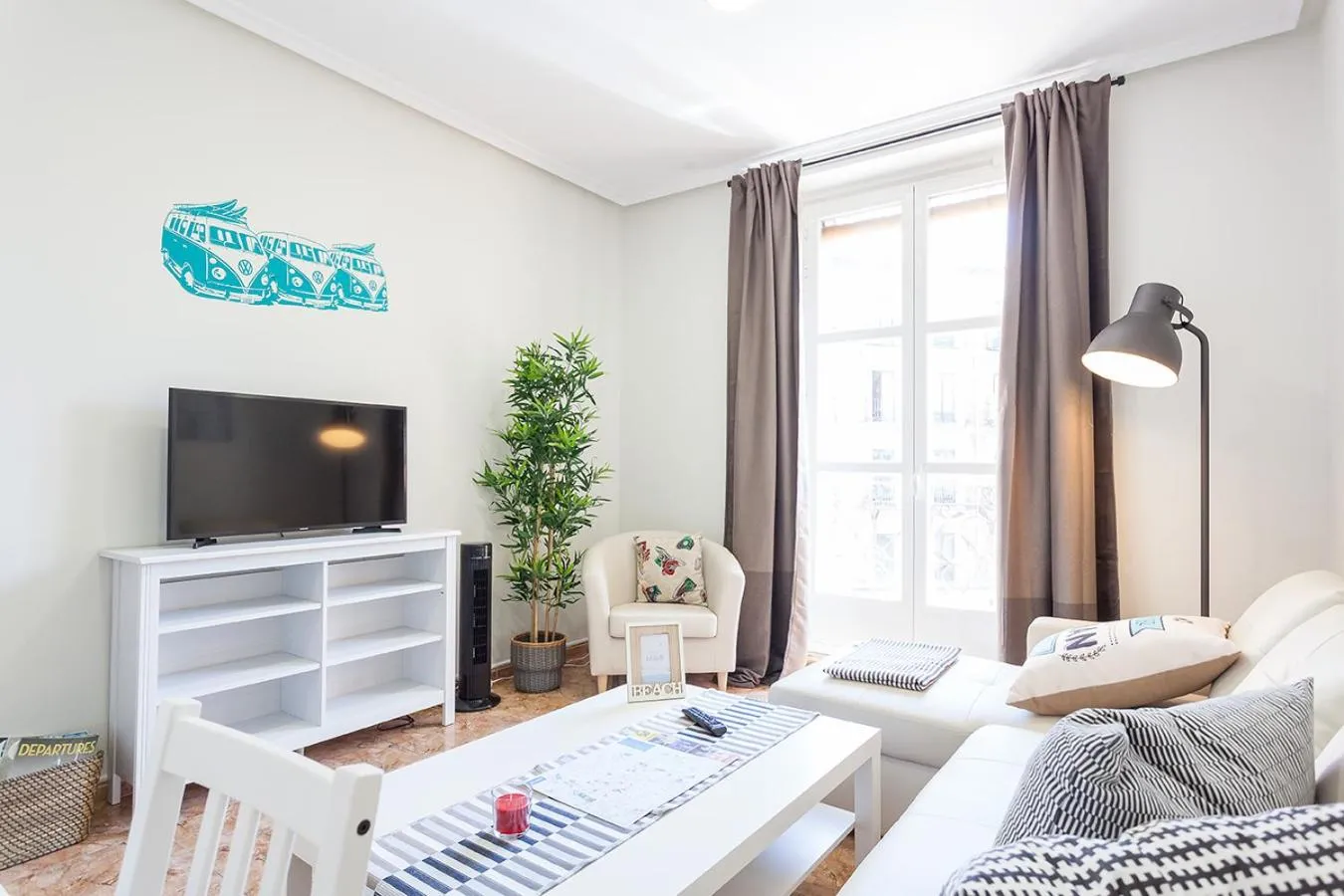 Living room, Bed in Boutique Apartments in the Heart of Madrid