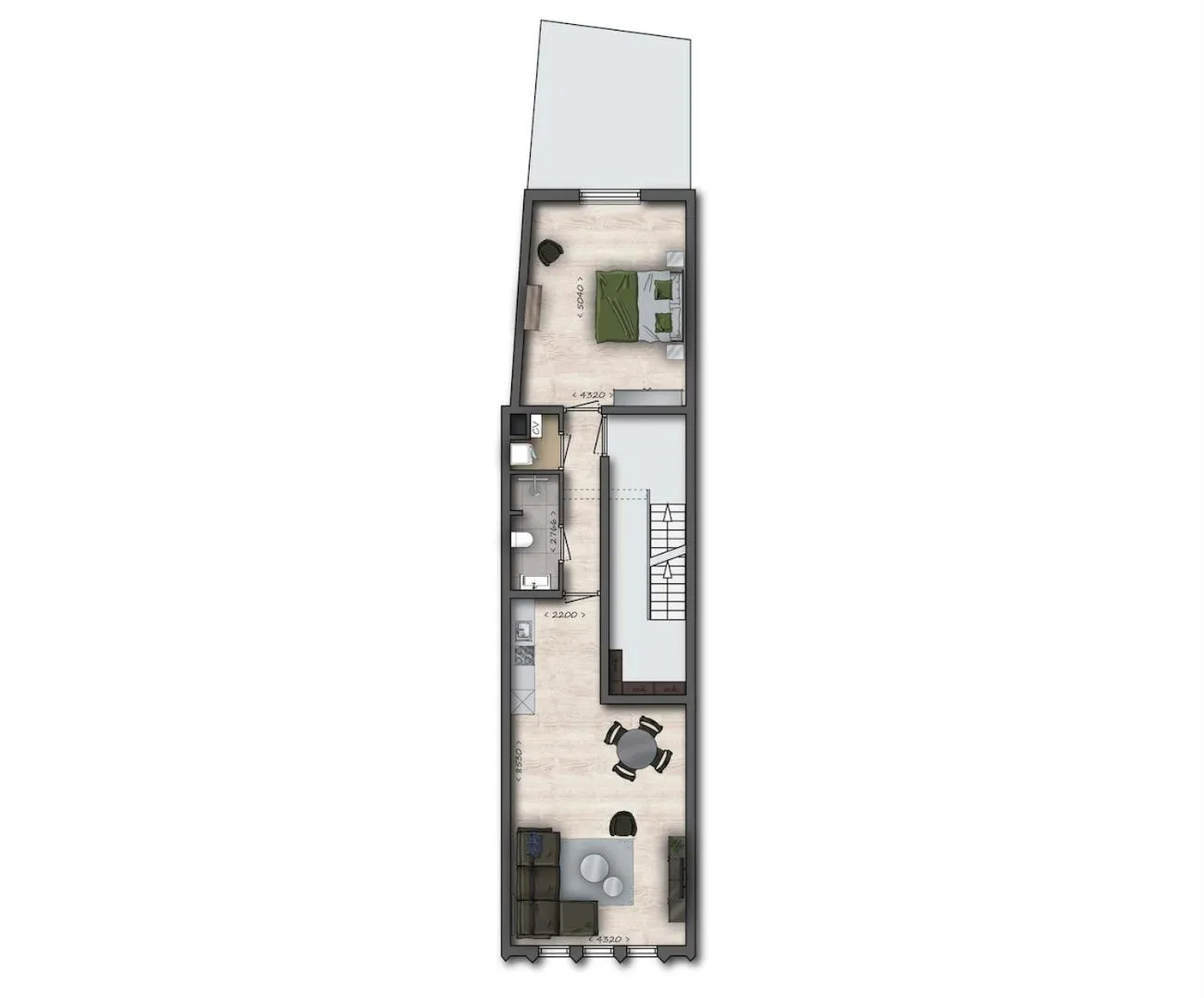 Floor plan in Spacious 65m2 Apartment in the Centre of Eindhoven - R65B