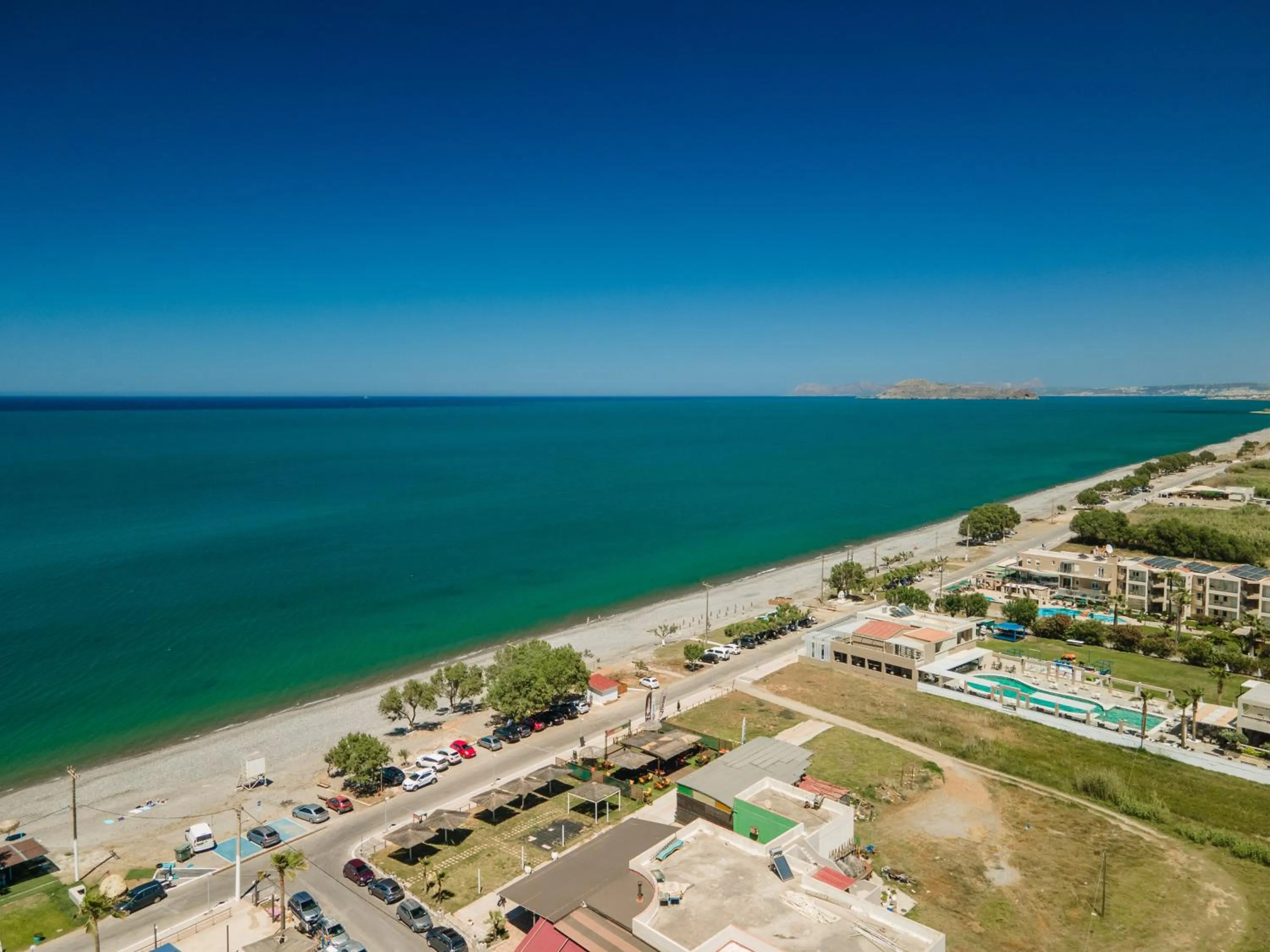 Beach in Aegean Breeze Luxury Apartments next to the sea