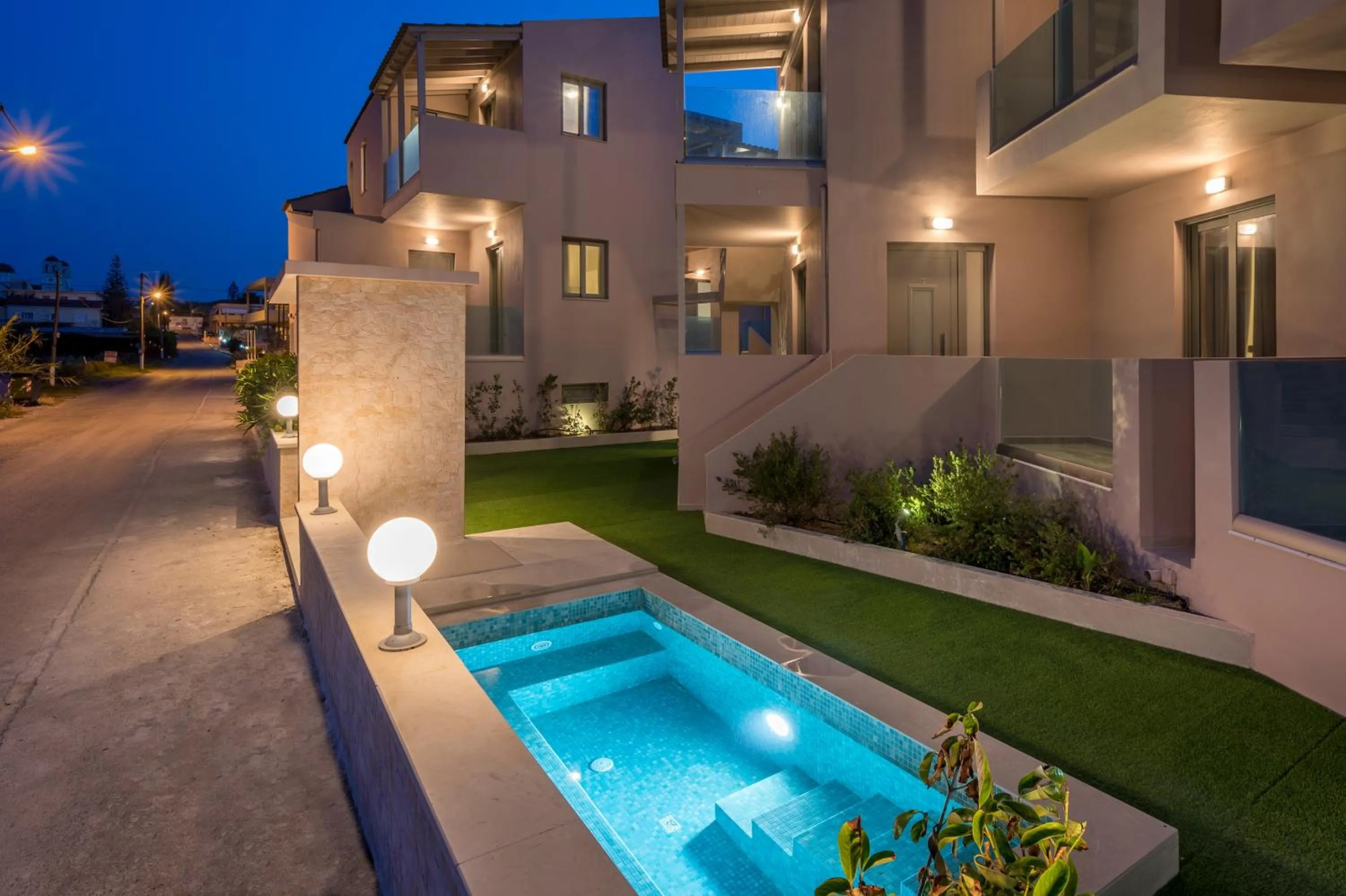 Property building in Aegean Breeze Luxury Apartments next to the sea