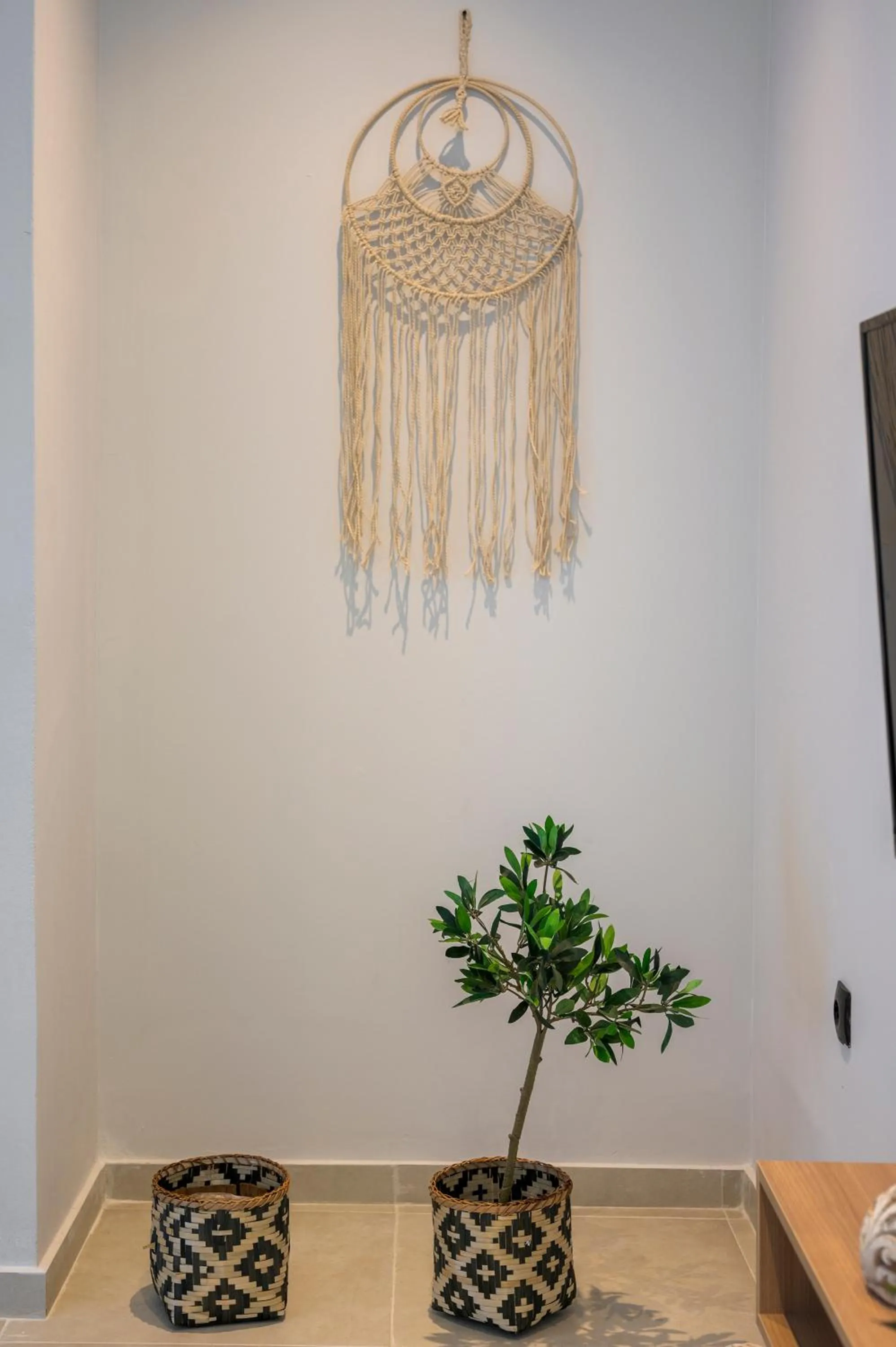 Living room in Aegean Breeze Luxury Apartments next to the sea