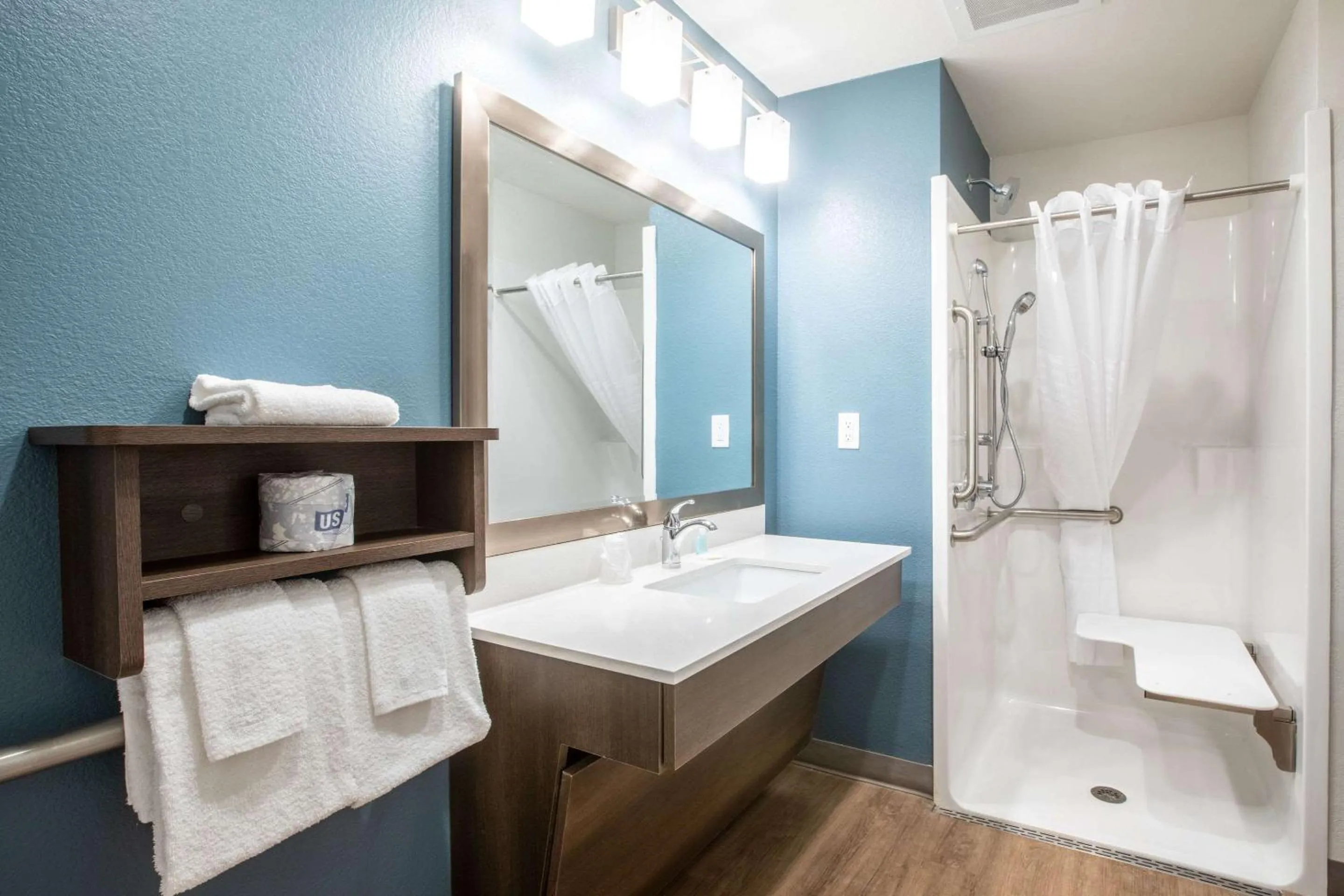 Bathroom in WoodSpring Suites Atlanta McDonough