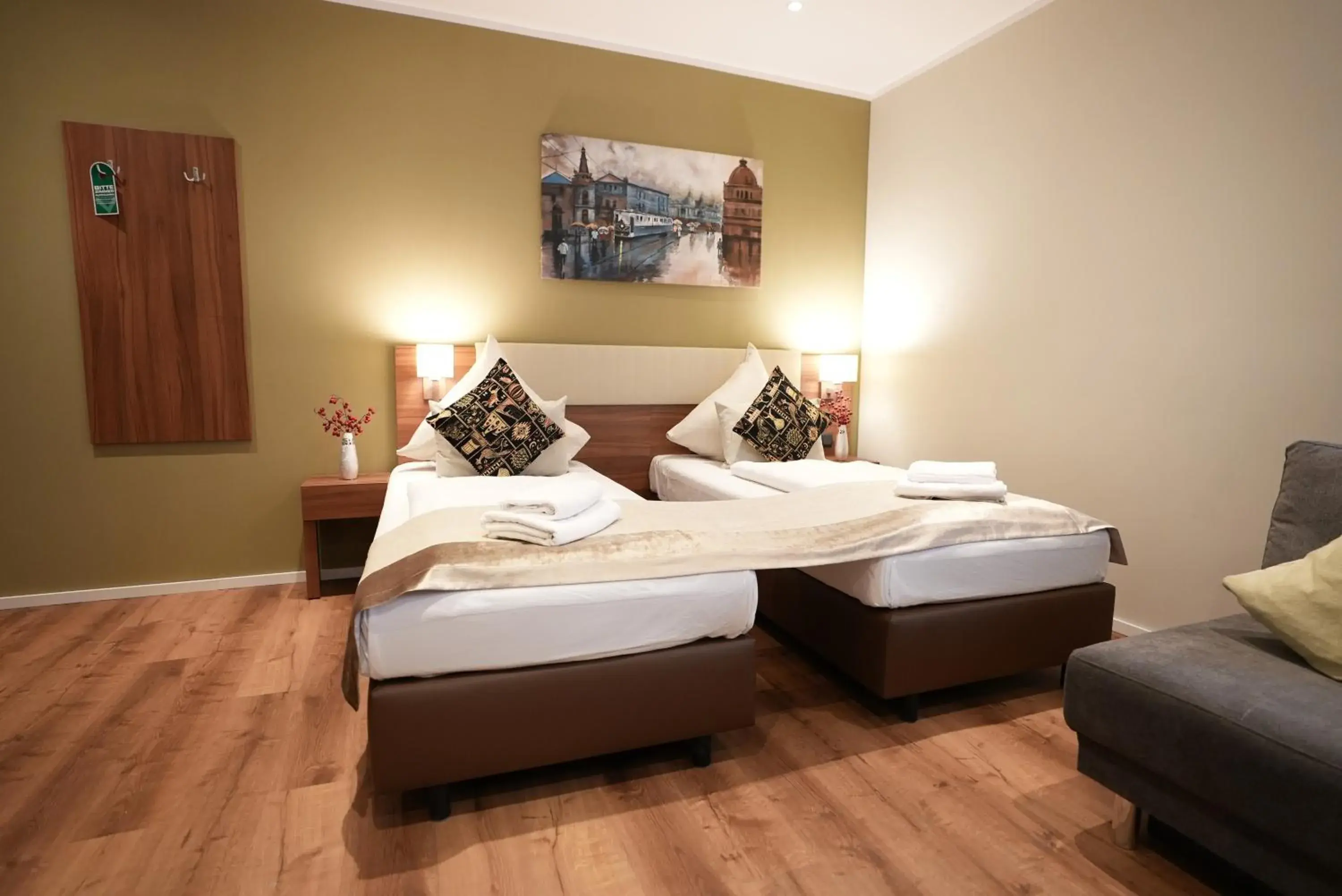 Bed in Hotel Attaché an der Messe Bed in Hotel Attaché an der Messe