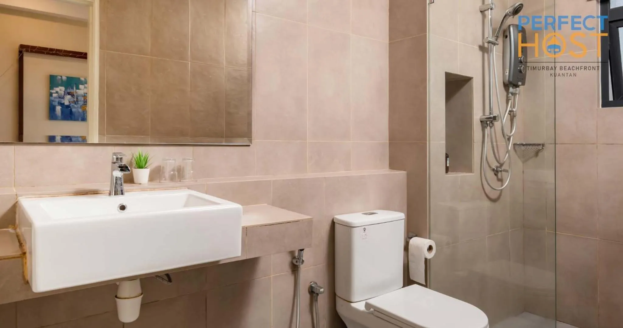 Shower in Timurbay Beachfront by Perfect Host