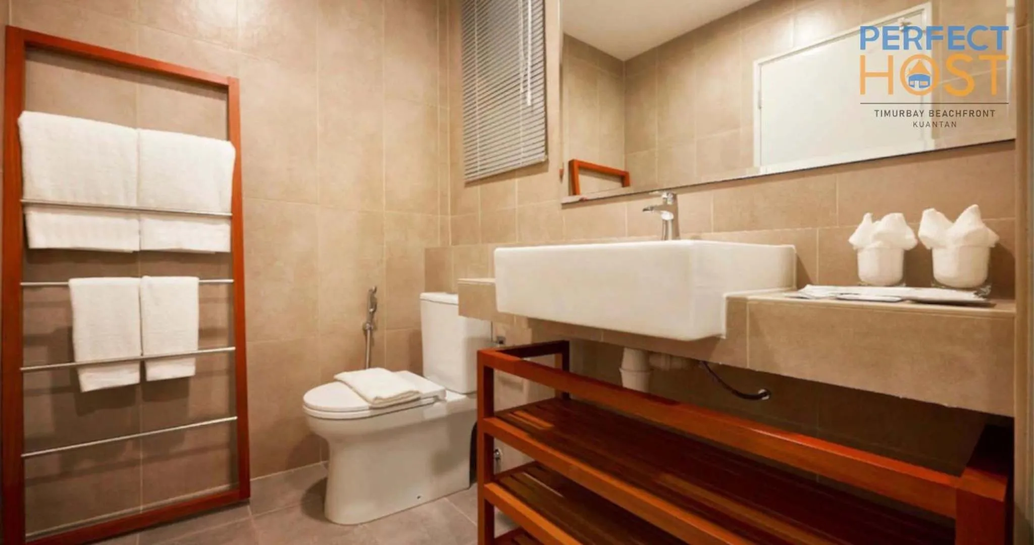 Shower in Timurbay Beachfront by Perfect Host