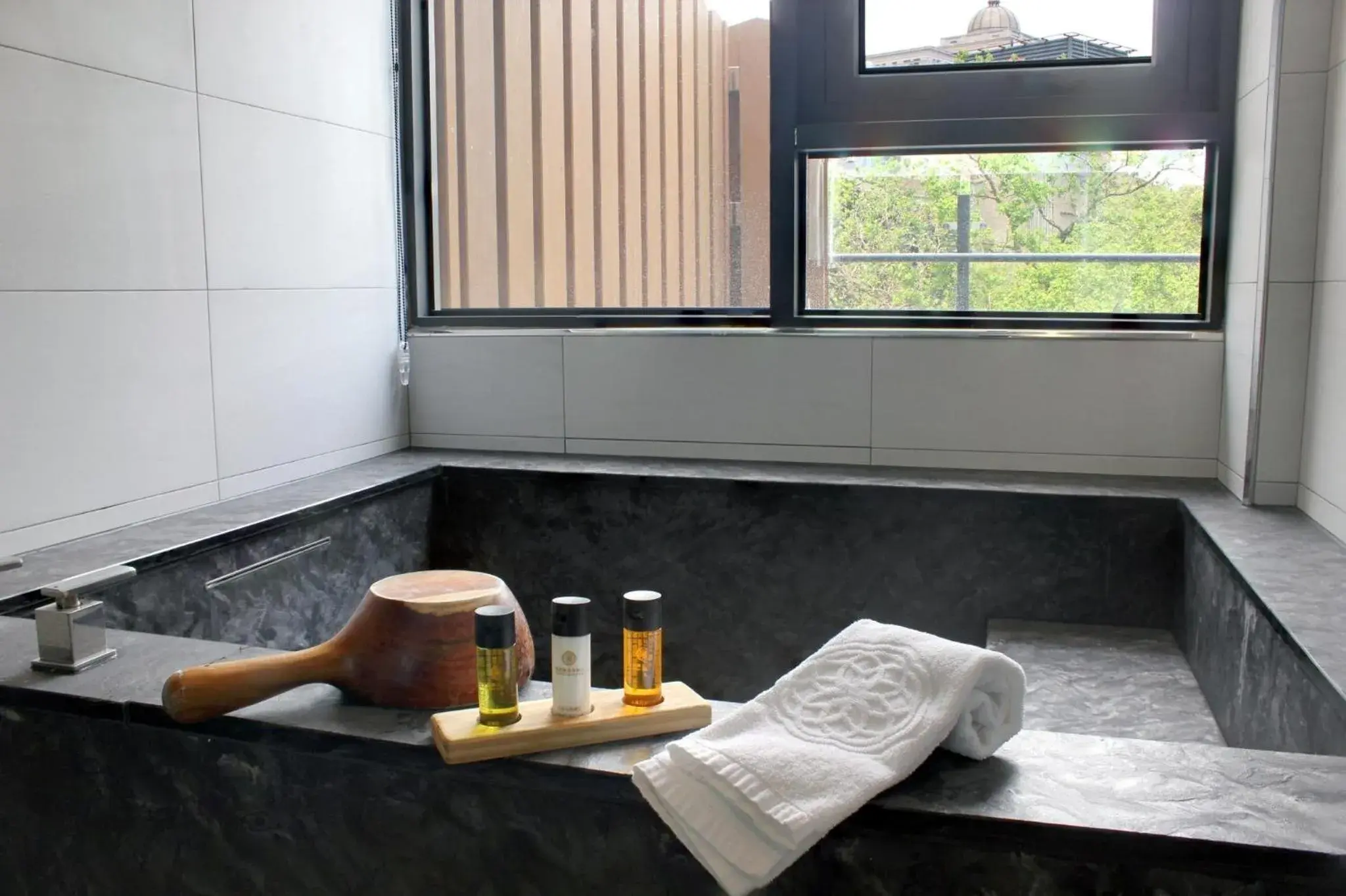 Hot Spring Bath, Bed in Gamalan Spring Hotel Hot Spring Bath, Bed in Gamalan Spring Hotel