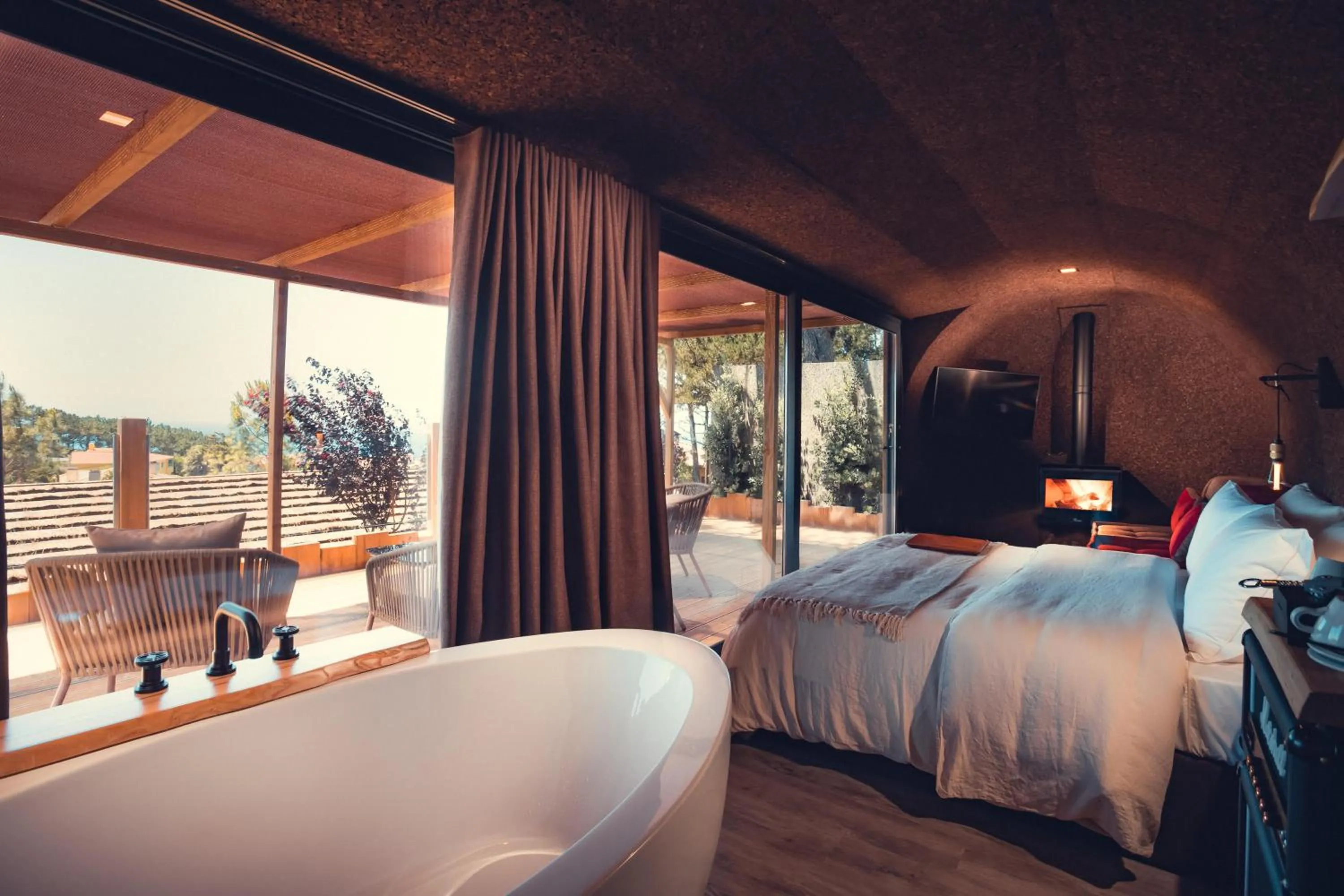 Bedroom, Bed in Charm Nature