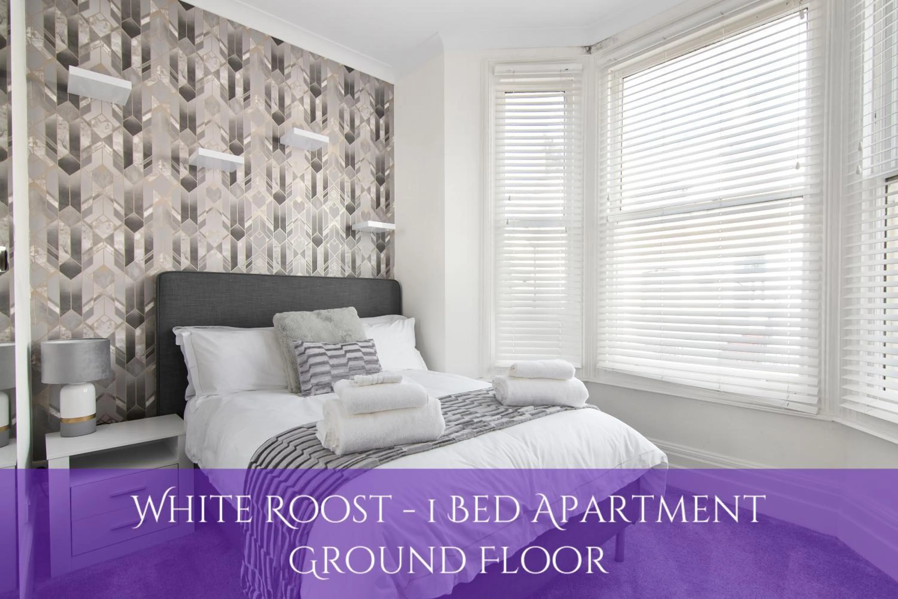 Bedroom, Bed in The Roost Group - Stylish Apartments