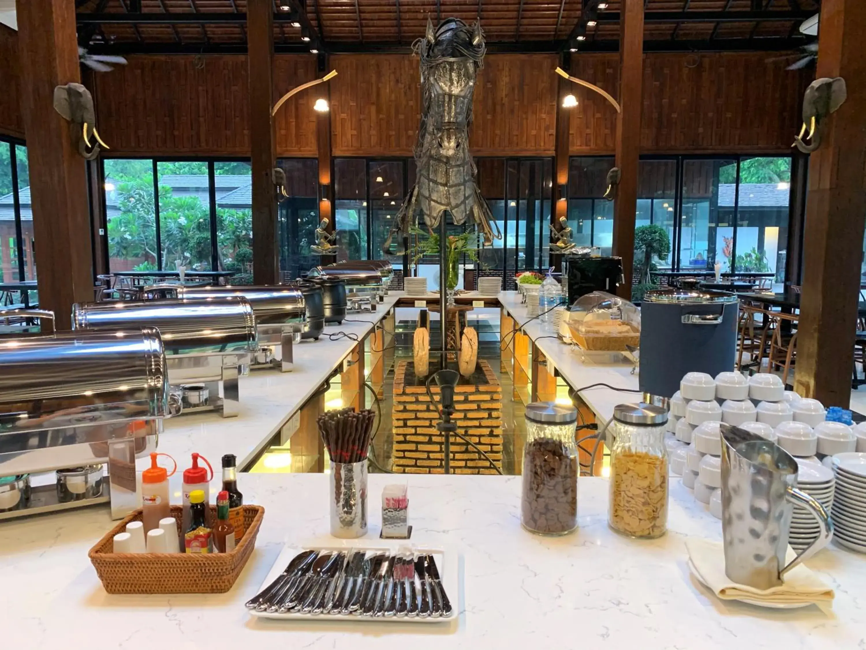 Buffet breakfast in Phumontra Resort Nakhon Nayok Buffet breakfast in Phumontra Resort Nakhon Nayok