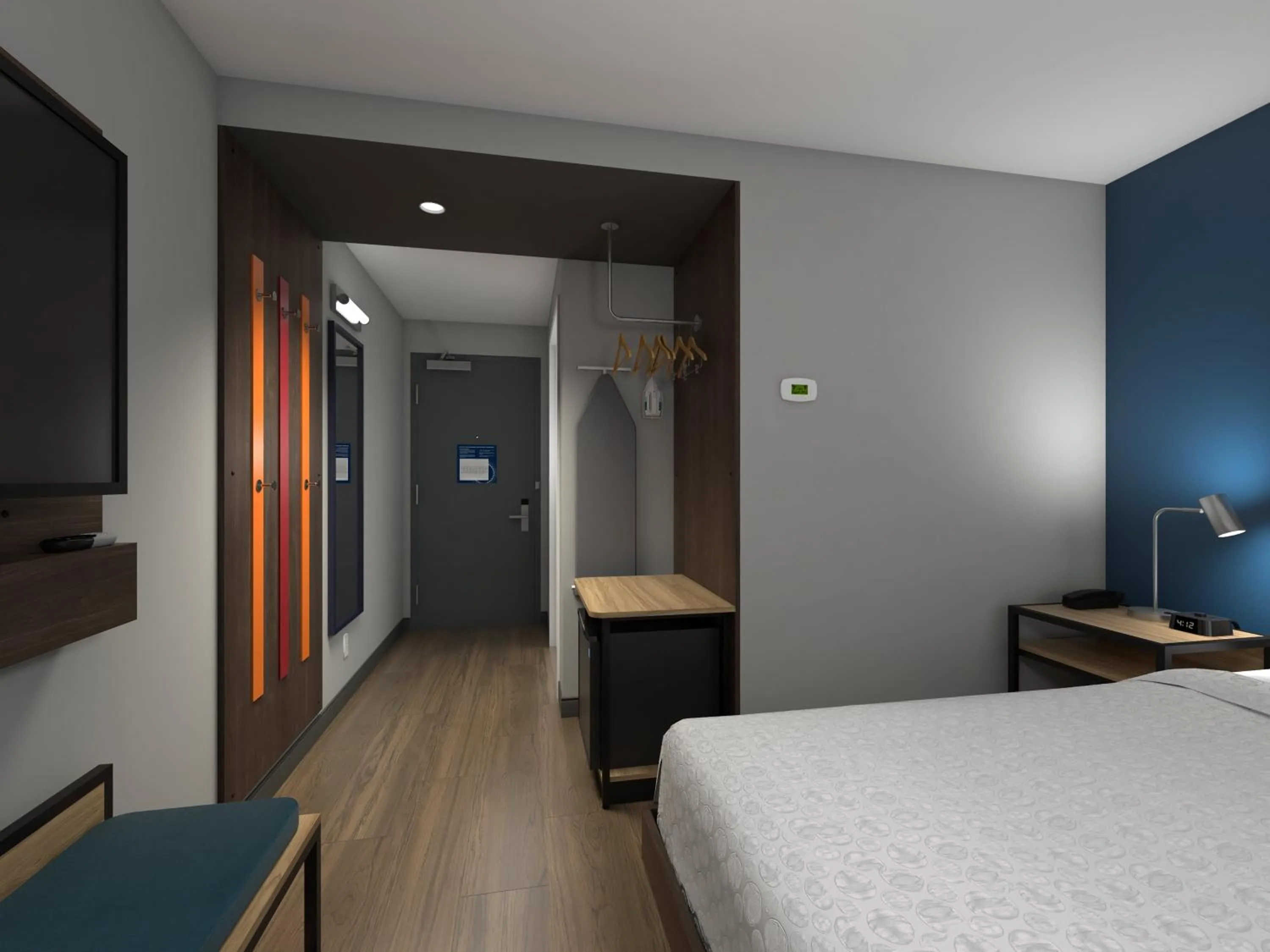 wardrobe, Bed in Tru By Hilton Harrisonburg, Va