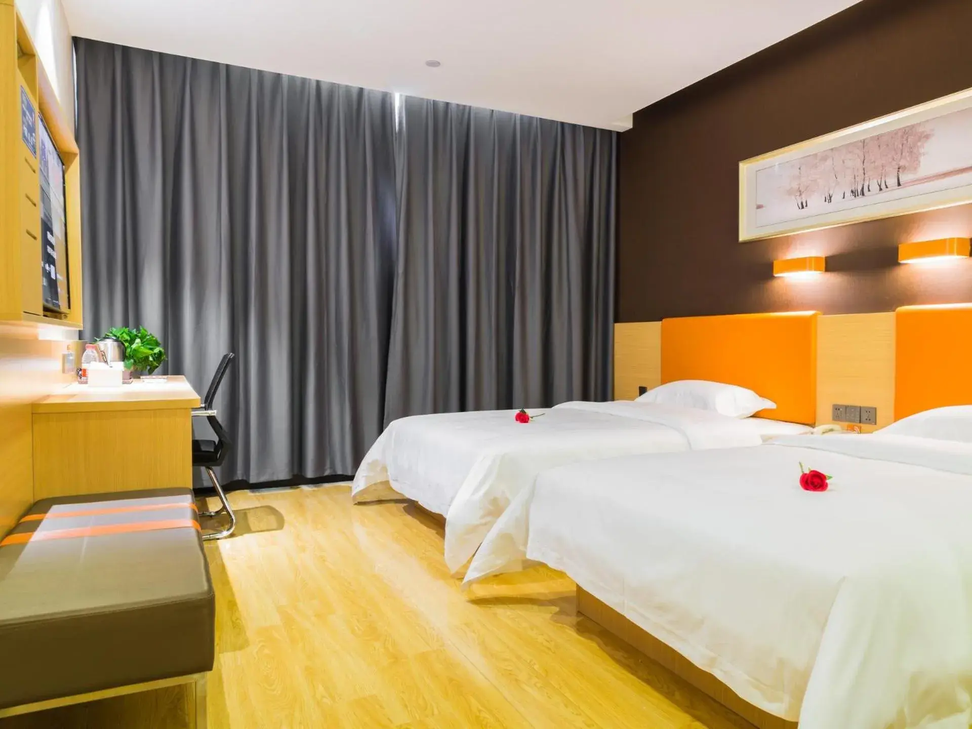 Bed in 7Days Premium Deyang Zhongjiang Chengbei Passenger Station Branch Bed in 7Days Premium Deyang Zhongjiang Chengbei Passenger Station Branch