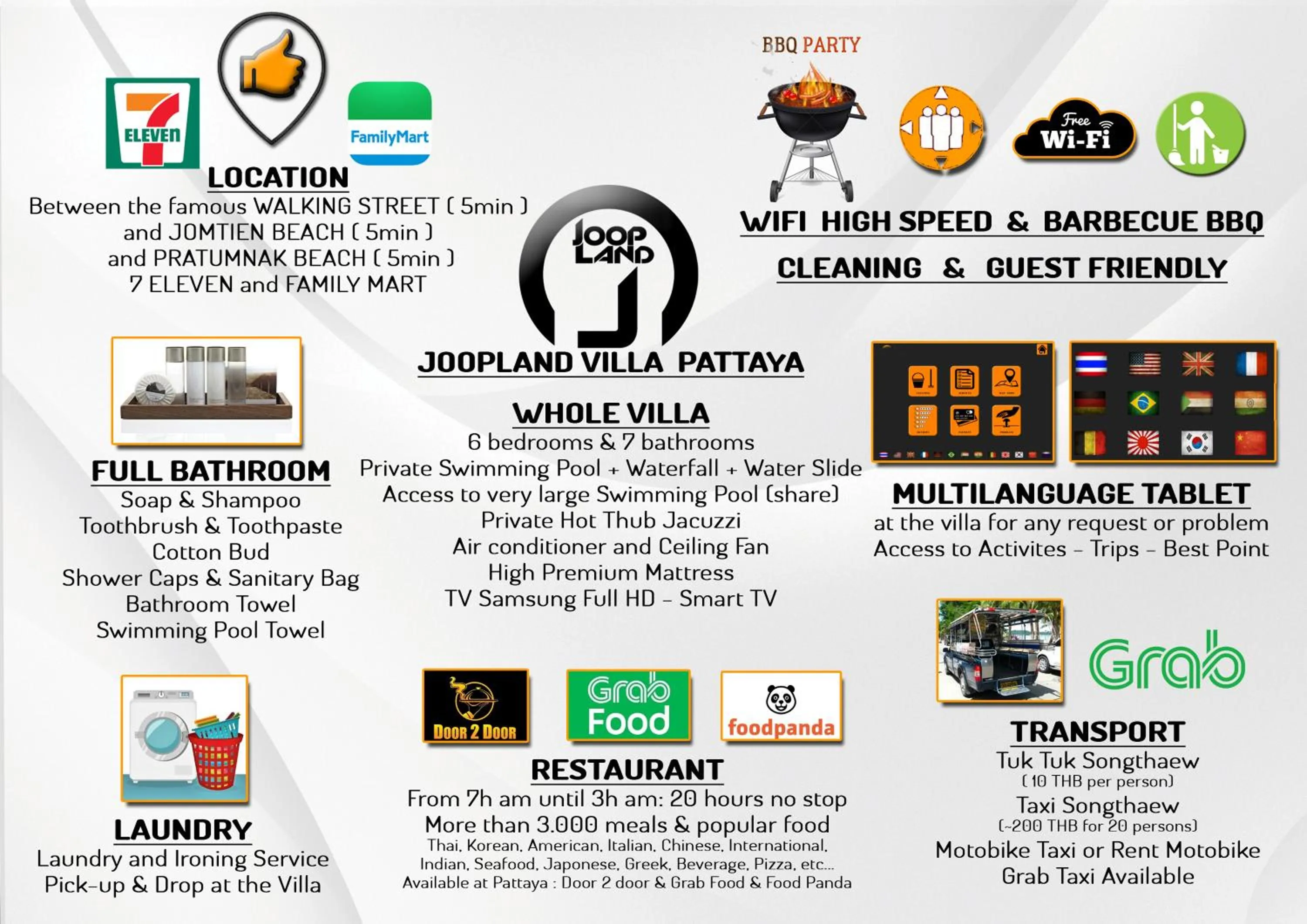 Food close-up in JOOPLAND Luxury Pool Villa Pattaya Walking Street 6 Bedrooms