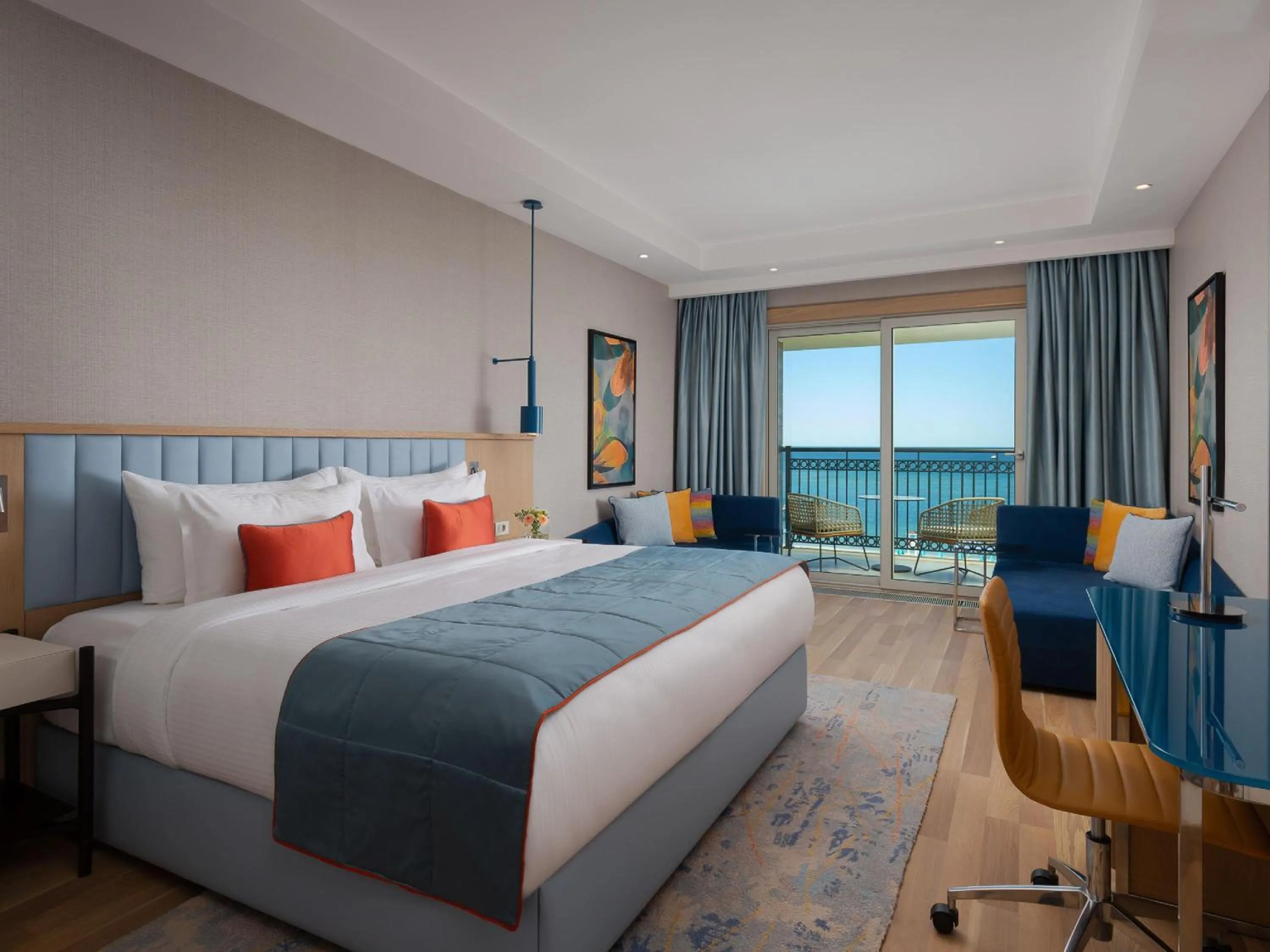 Bedroom, Bed in Rixos Water World Aktau - Theme Park Free Access