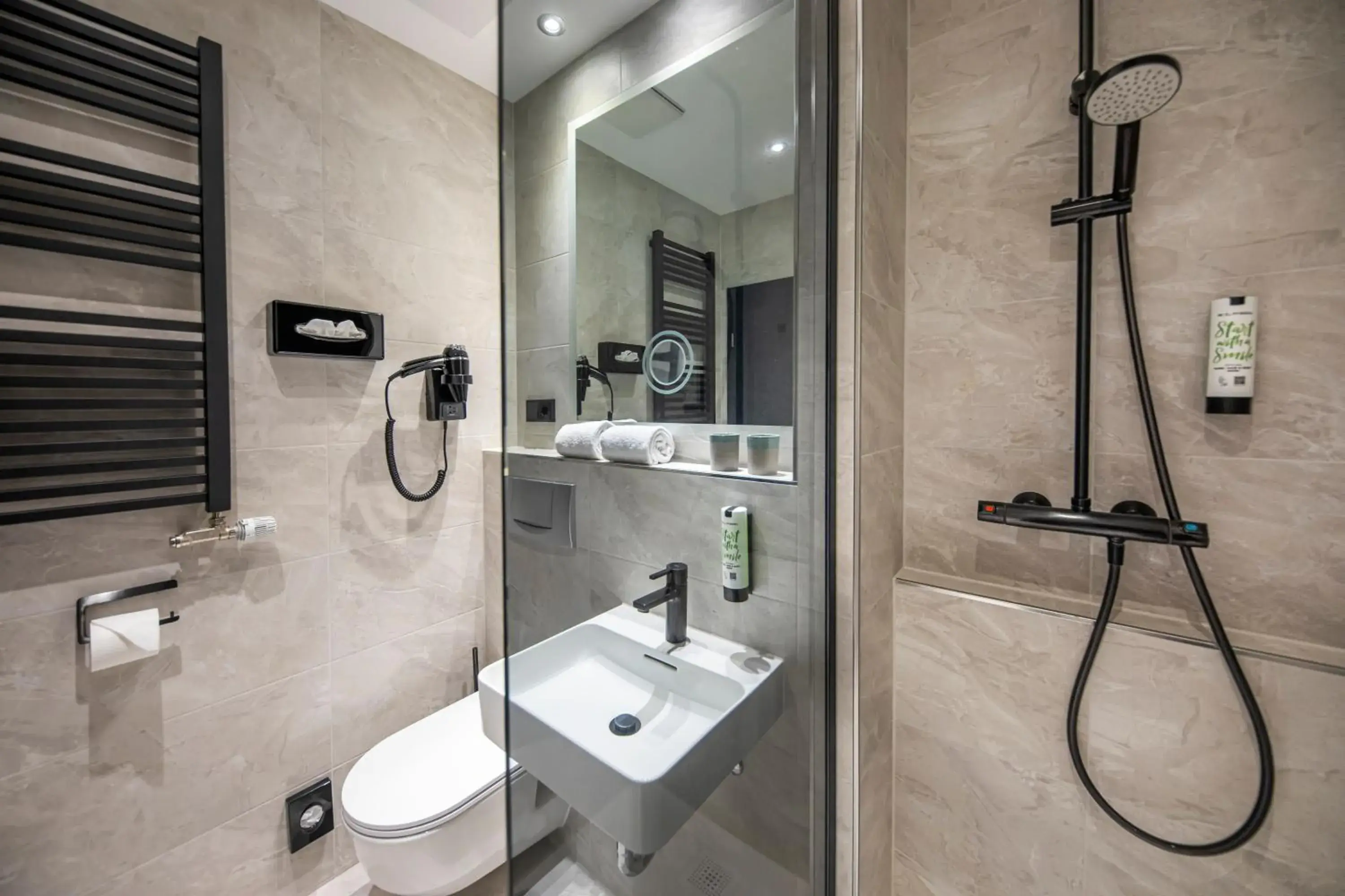 Bathroom in Michel Hotel Waldkirchen am Badepark Bathroom in Michel Hotel Waldkirchen am Badepark