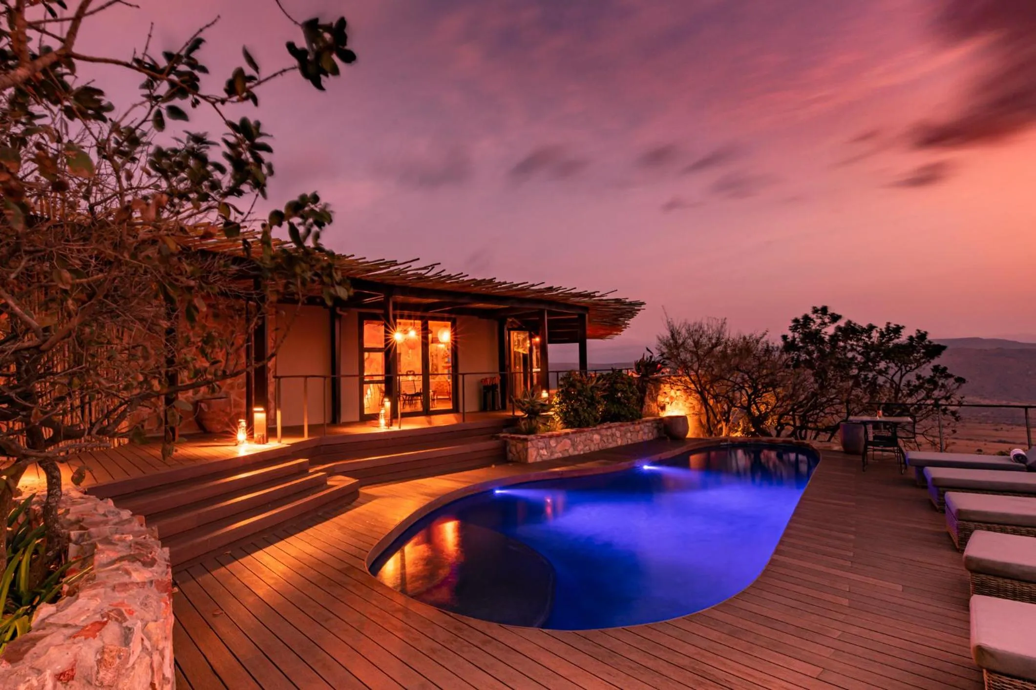 Pool view in Zulu Rock Lodge - Babanango Game Reserve