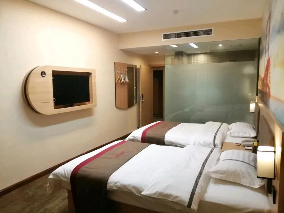 Bed in Thank Inn Chain Hotel Hebei Baoding Wangdu County Bus Station