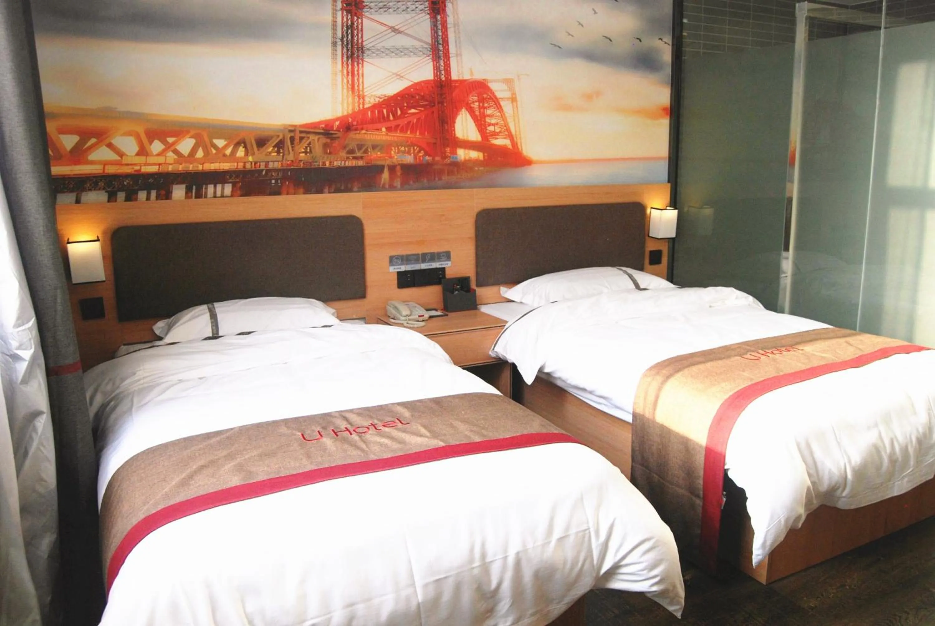 Bed in Thank Inn Chain Hotel Hebei Baoding Wangdu County Bus Station