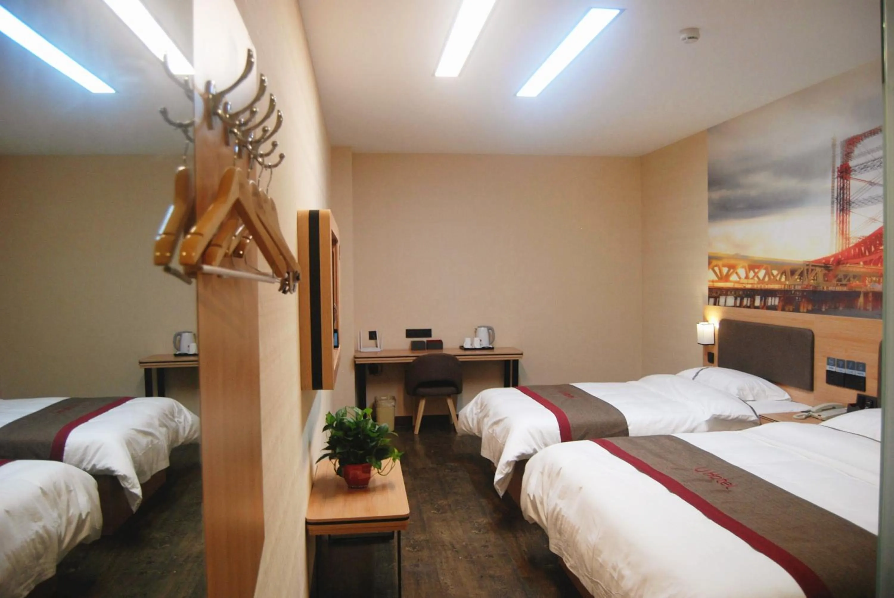 Bed in Thank Inn Chain Hotel Hebei Baoding Wangdu County Bus Station