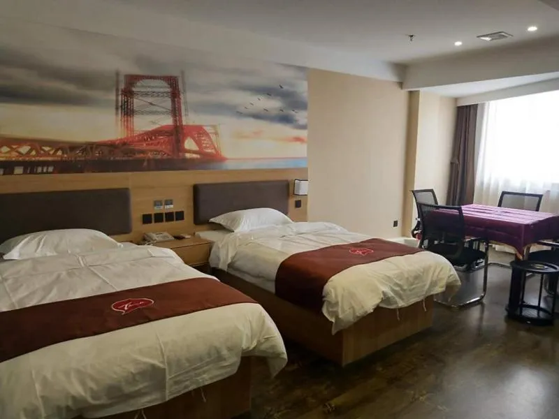 Bed in Thank Inn Chain Hotel Jiangsu Nantong Chongchuan District Century Plaza Nantong University