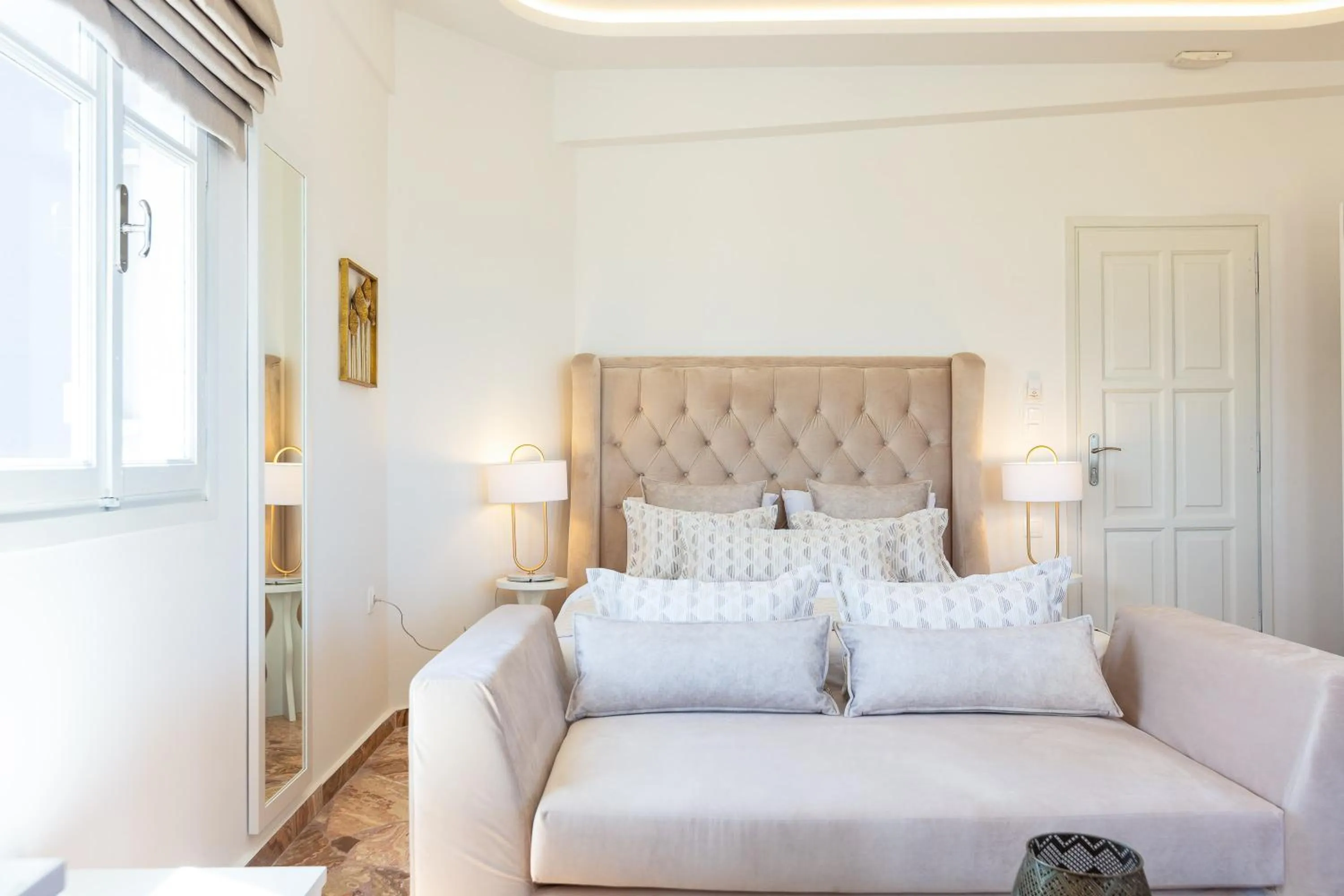 Bedroom in Pinelopi Beach Suites