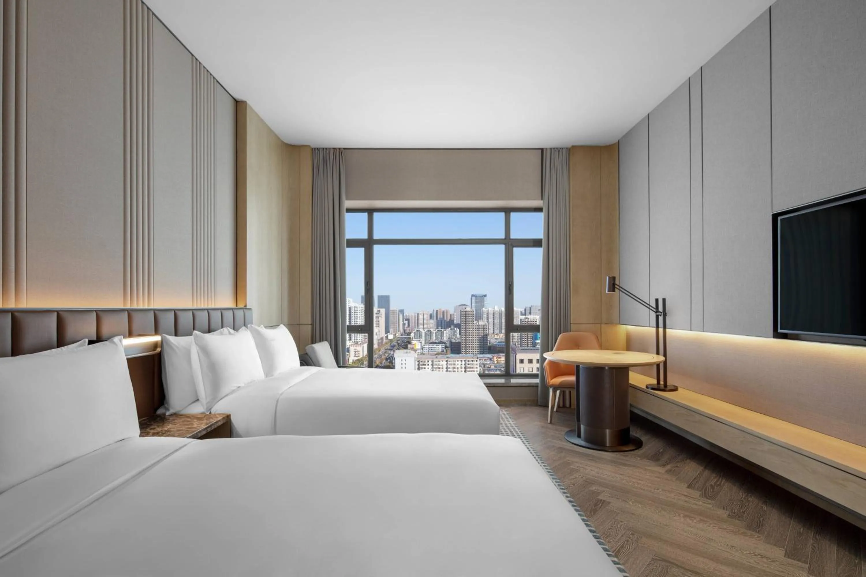 Photo of the whole room, Bed in Courtyard Taiyuan