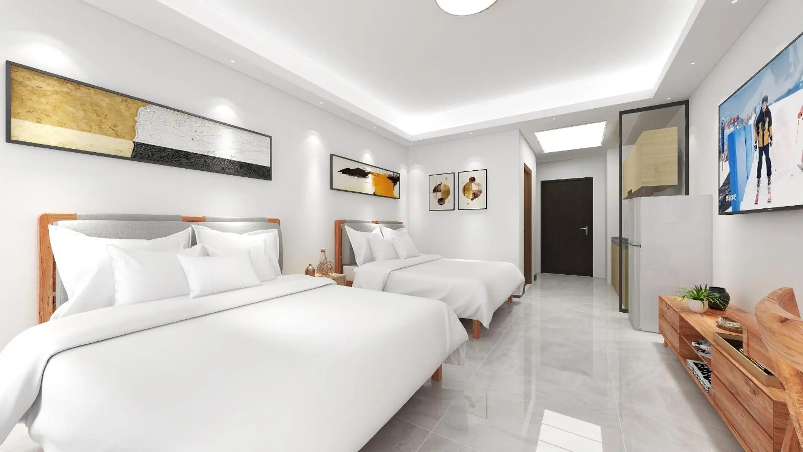 TV and multimedia, Bed in Foshan Laide Apartment TV and multimedia, Bed in Foshan Laide Apartment