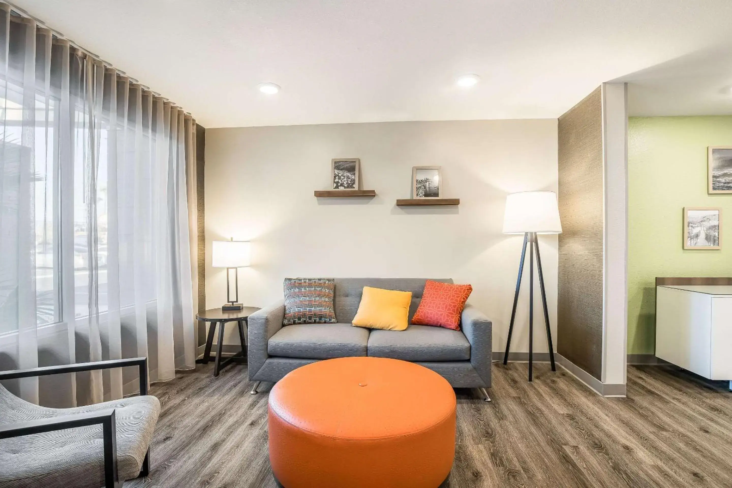 Lobby or reception in WoodSpring Suites Colton Lobby or reception in WoodSpring Suites Colton