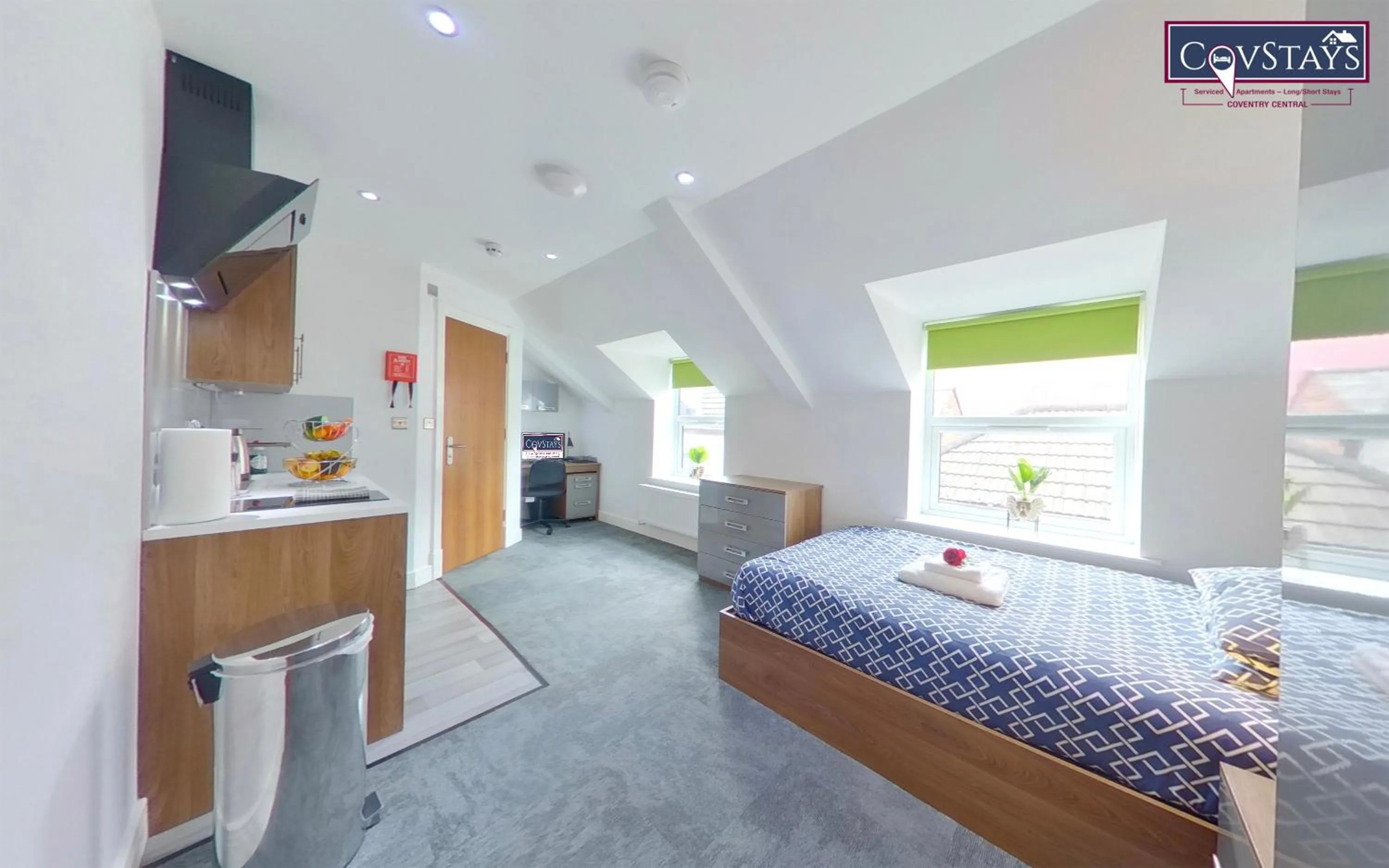 Bed in Victoria House - Deluxe Studios in Coventry City Centre, free parking, by COVSTAYS