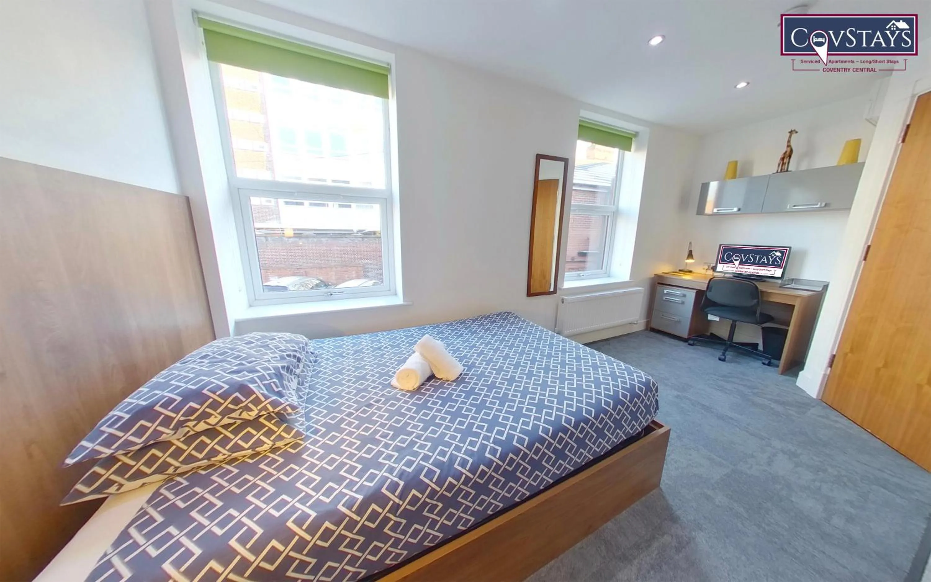 Bed in Victoria House - Deluxe Studios in Coventry City Centre, free parking, by COVSTAYS