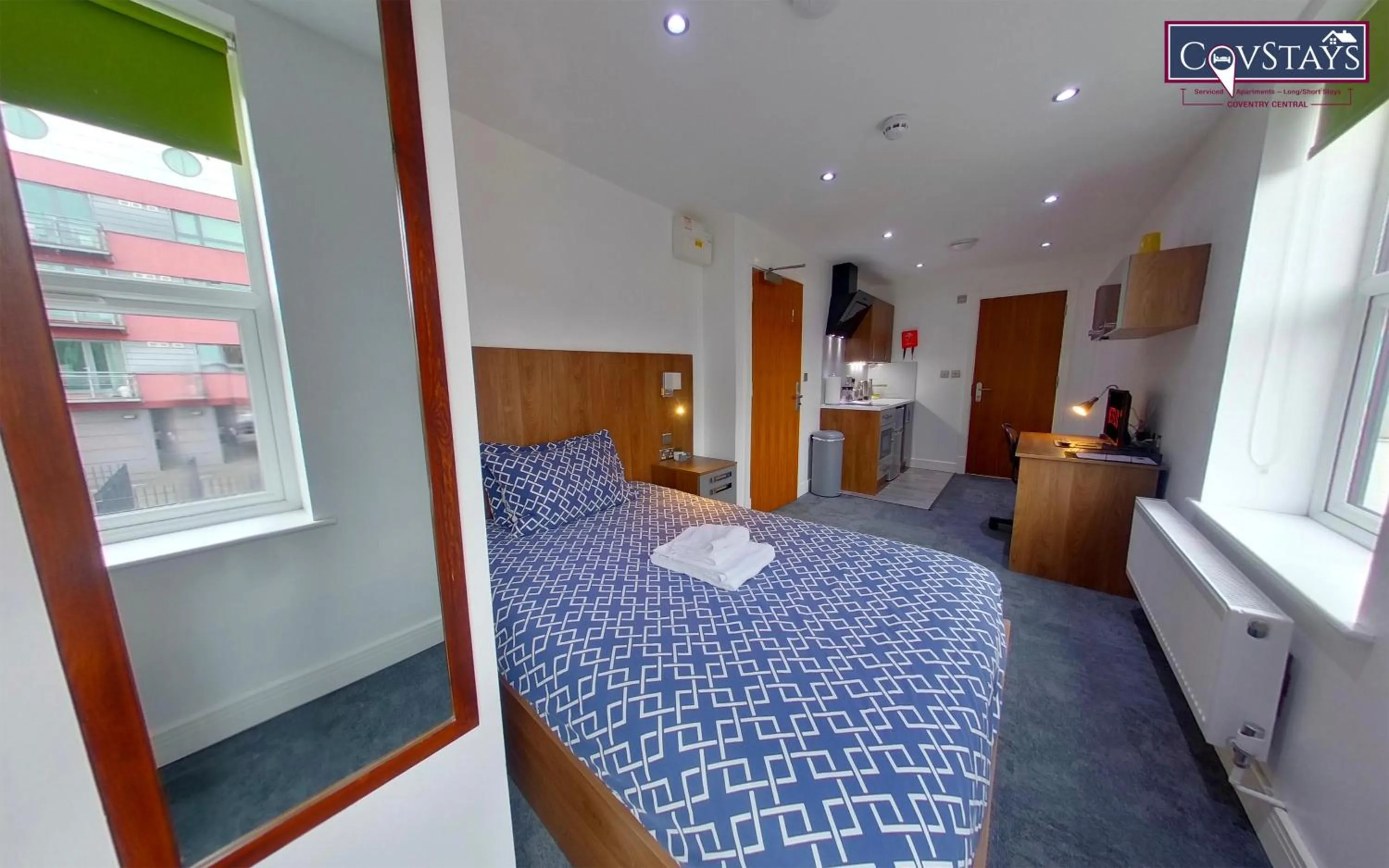 Bed in Victoria House - Deluxe Studios in Coventry City Centre, free parking, by COVSTAYS