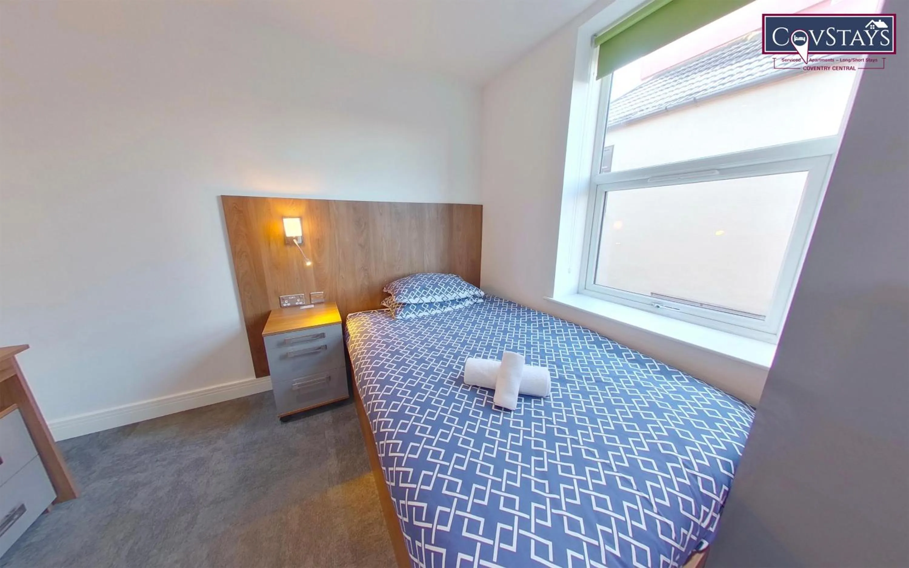 Bed in Victoria House - Deluxe Studios in Coventry City Centre, free parking, by COVSTAYS
