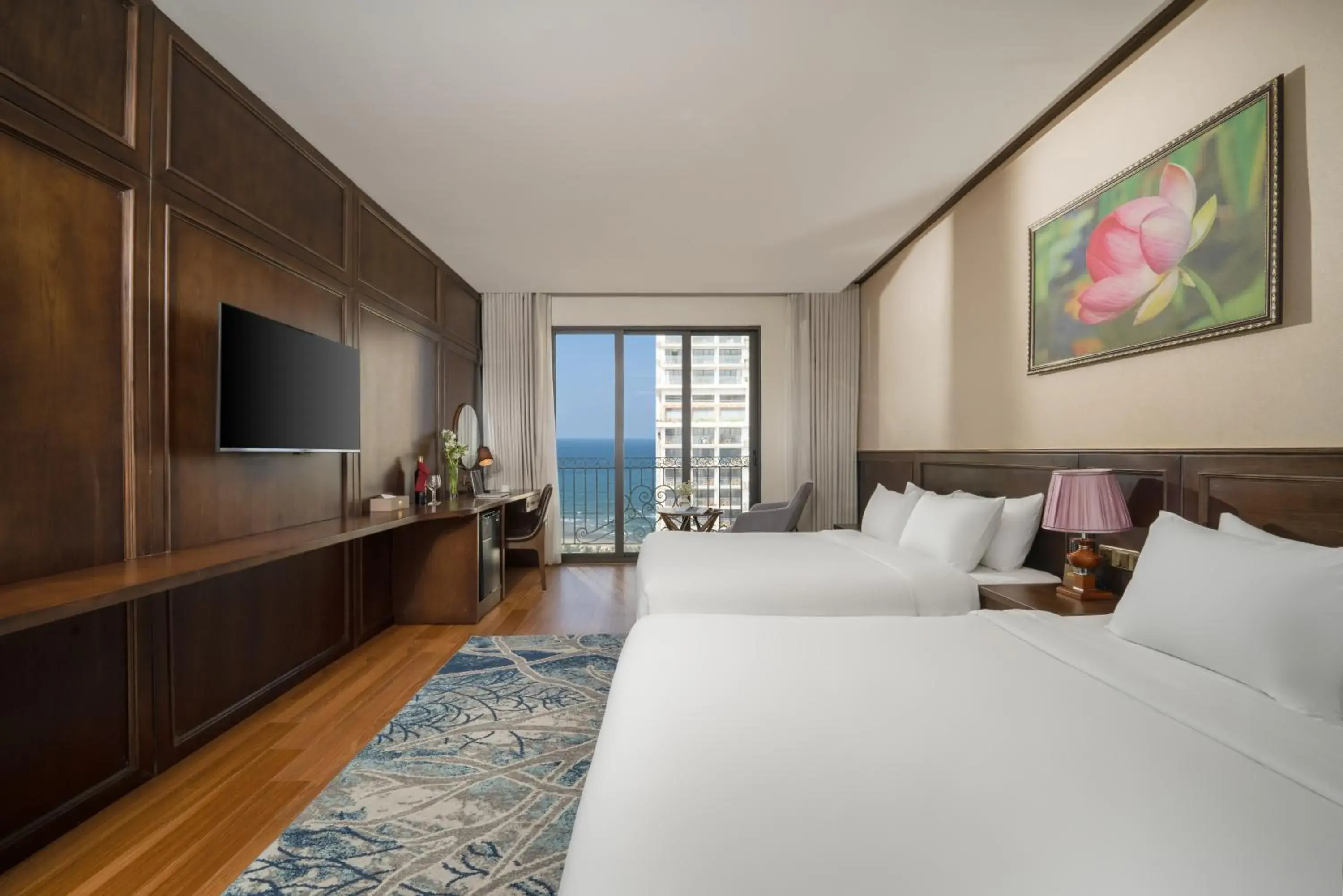 Family Room Sea View with Balcony - One Free Meal Included in Golden Lotus Hotel Da Nang - Rooftop Bar Sea View Family Room Sea View with Balcony - One Free Meal Included in Golden Lotus Hotel Da Nang - Rooftop Bar Sea View