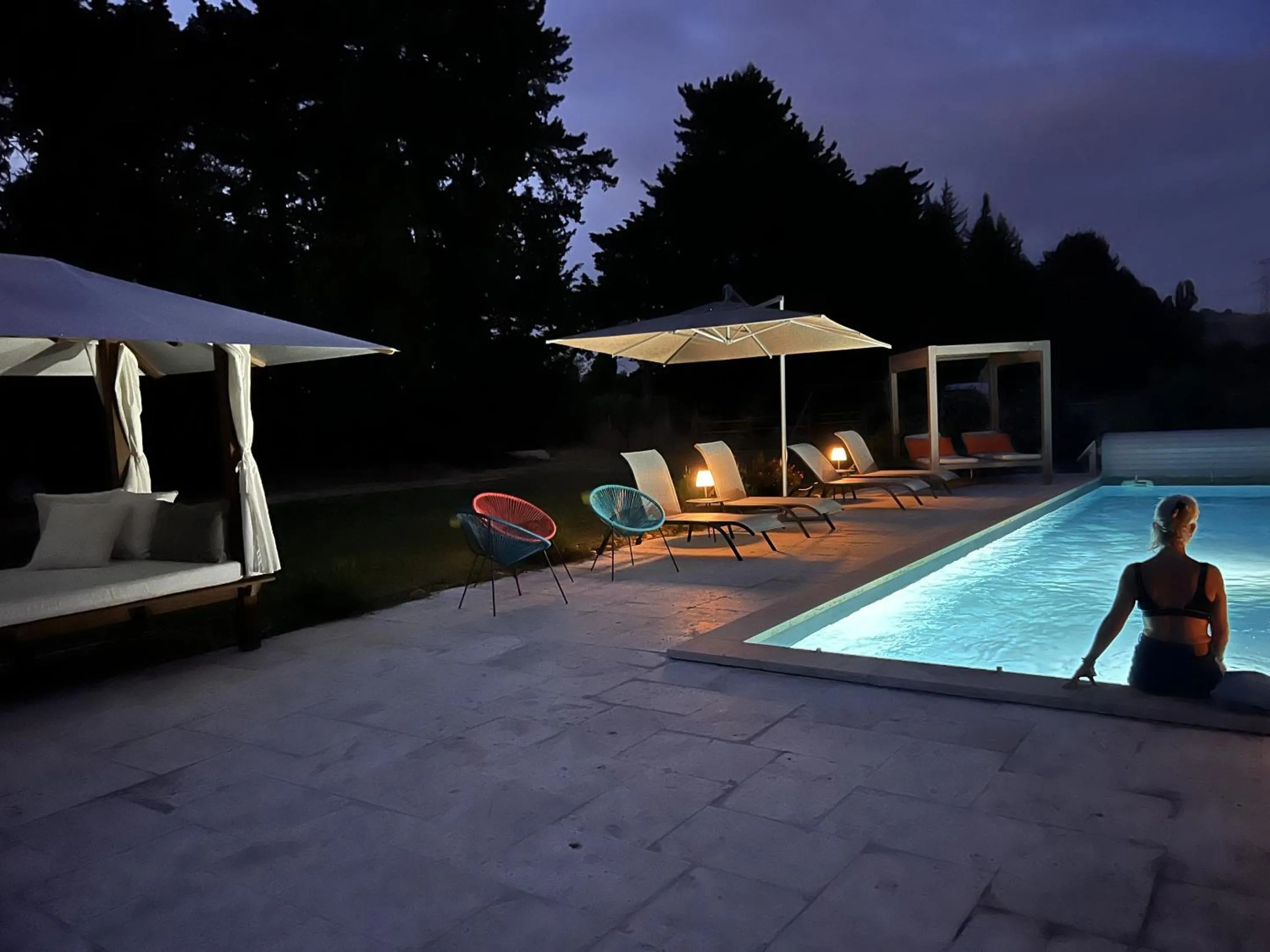 Pool view in Mas d'Auseu