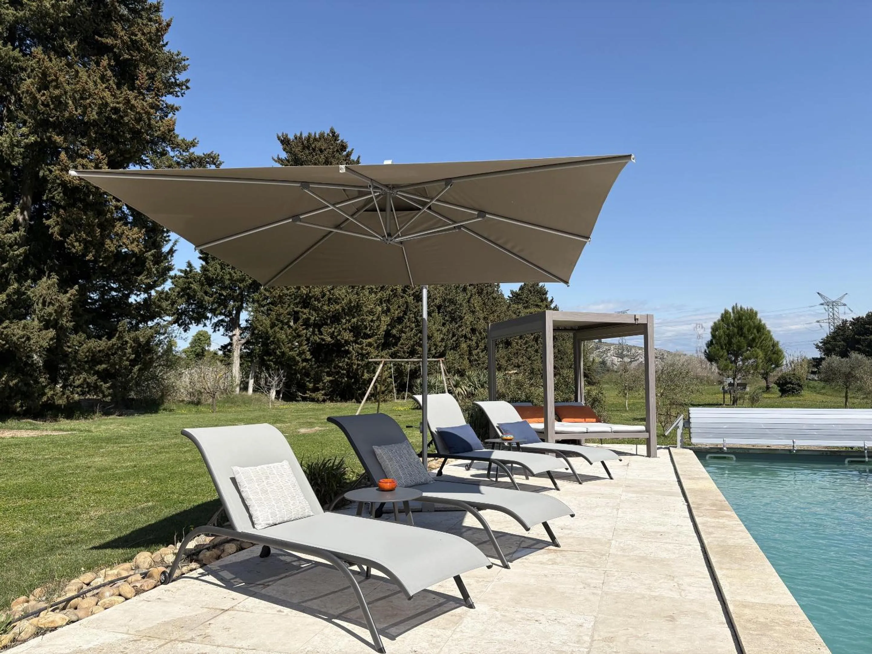 Pool view in Mas d'Auseu