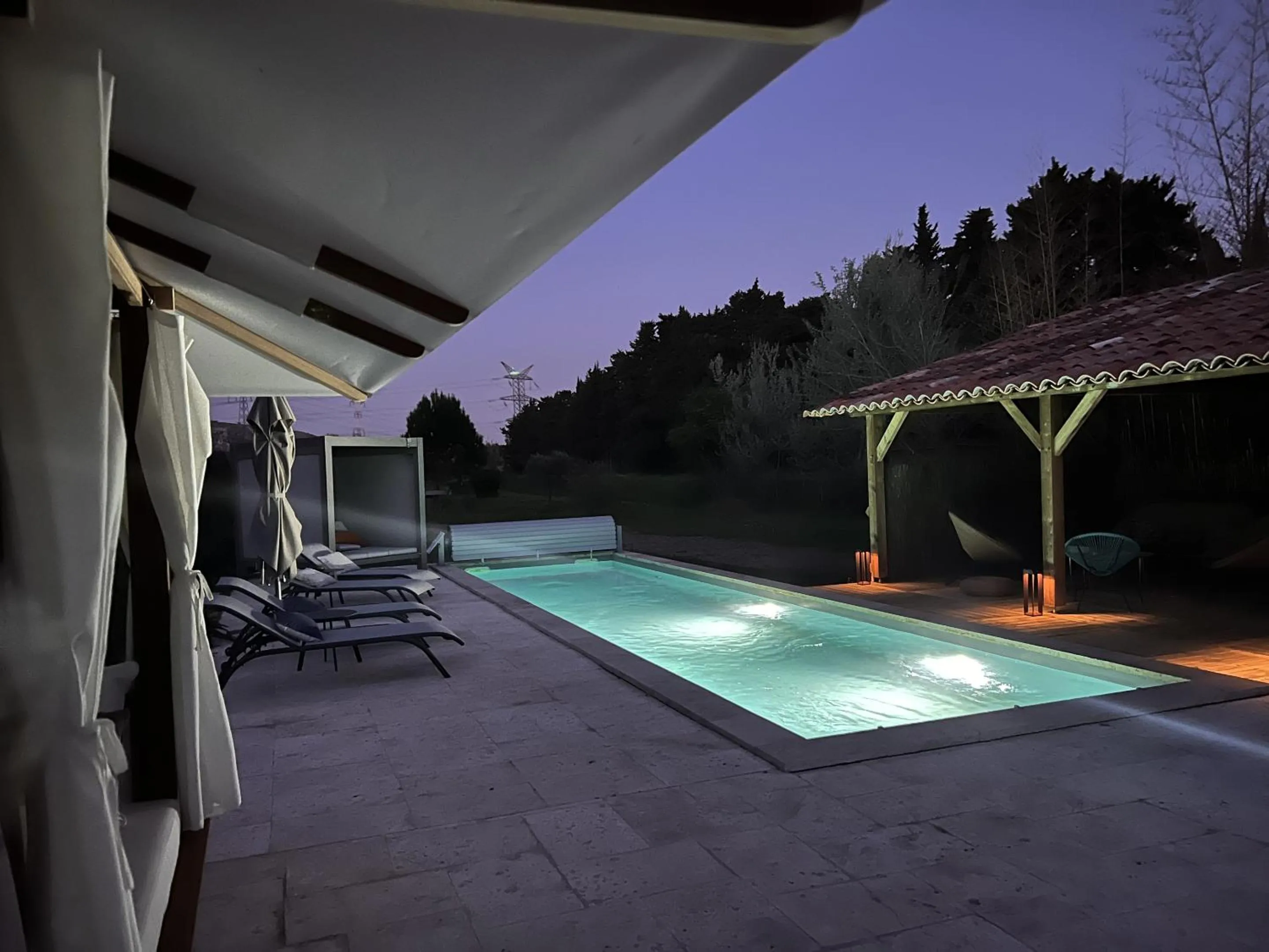 Pool view in Mas d'Auseu