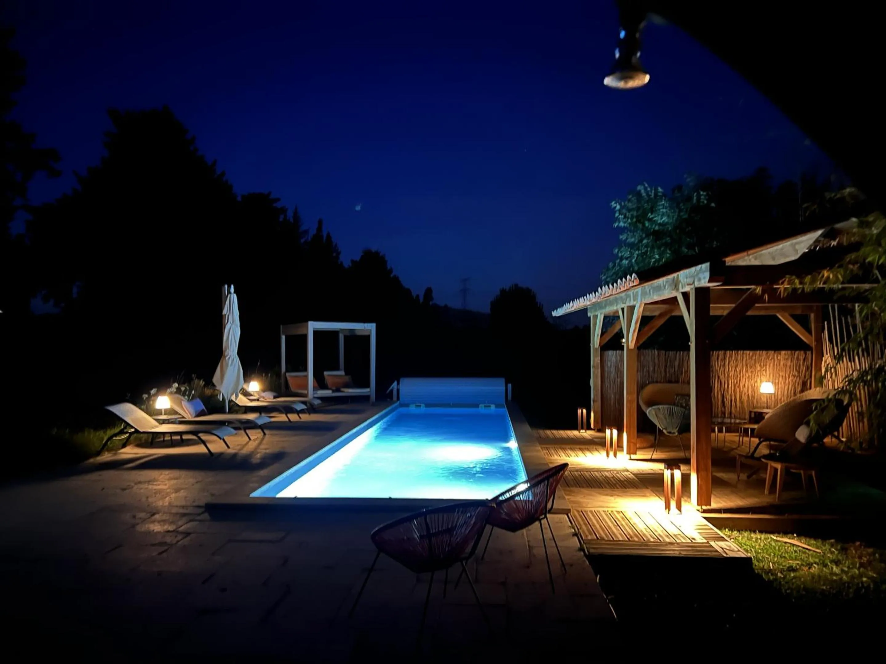 Pool view in Mas d'Auseu