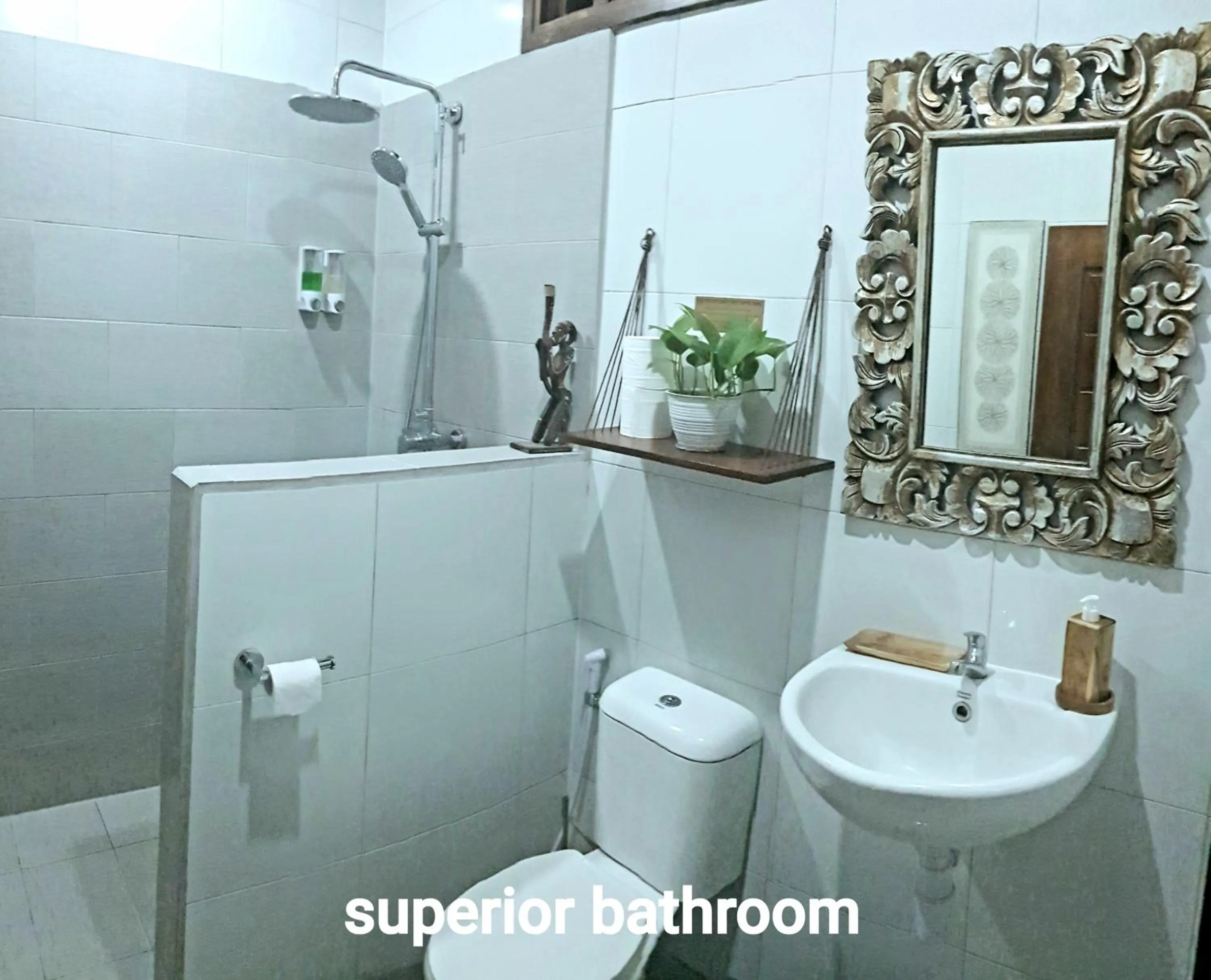 Bathroom in Ombak Resort at Ekas , a luxury surf and kite destination, Close to Inside Ekas beach