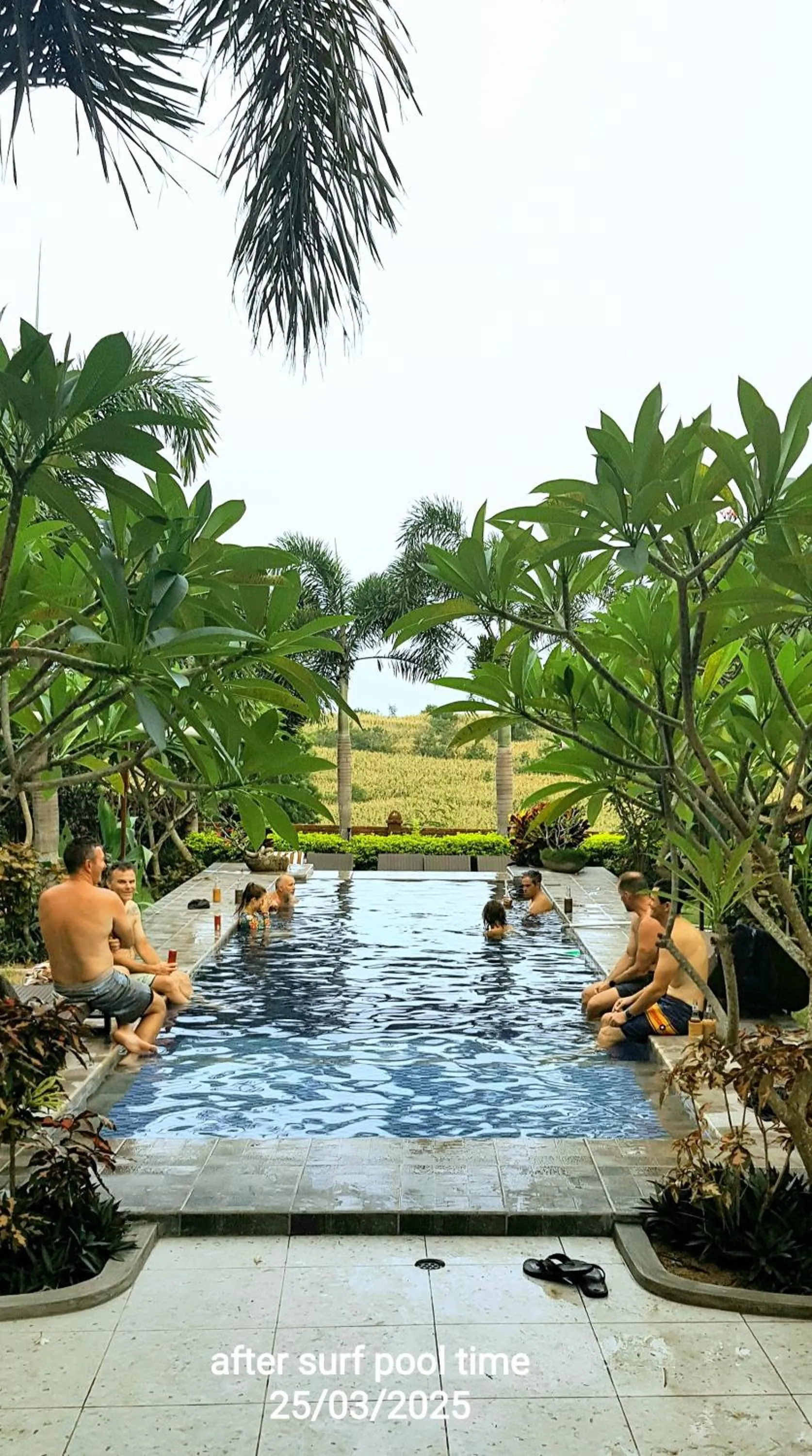 Swimming pool in Ombak Resort at Ekas , a luxury surf and kite destination, Close to Inside Ekas beach