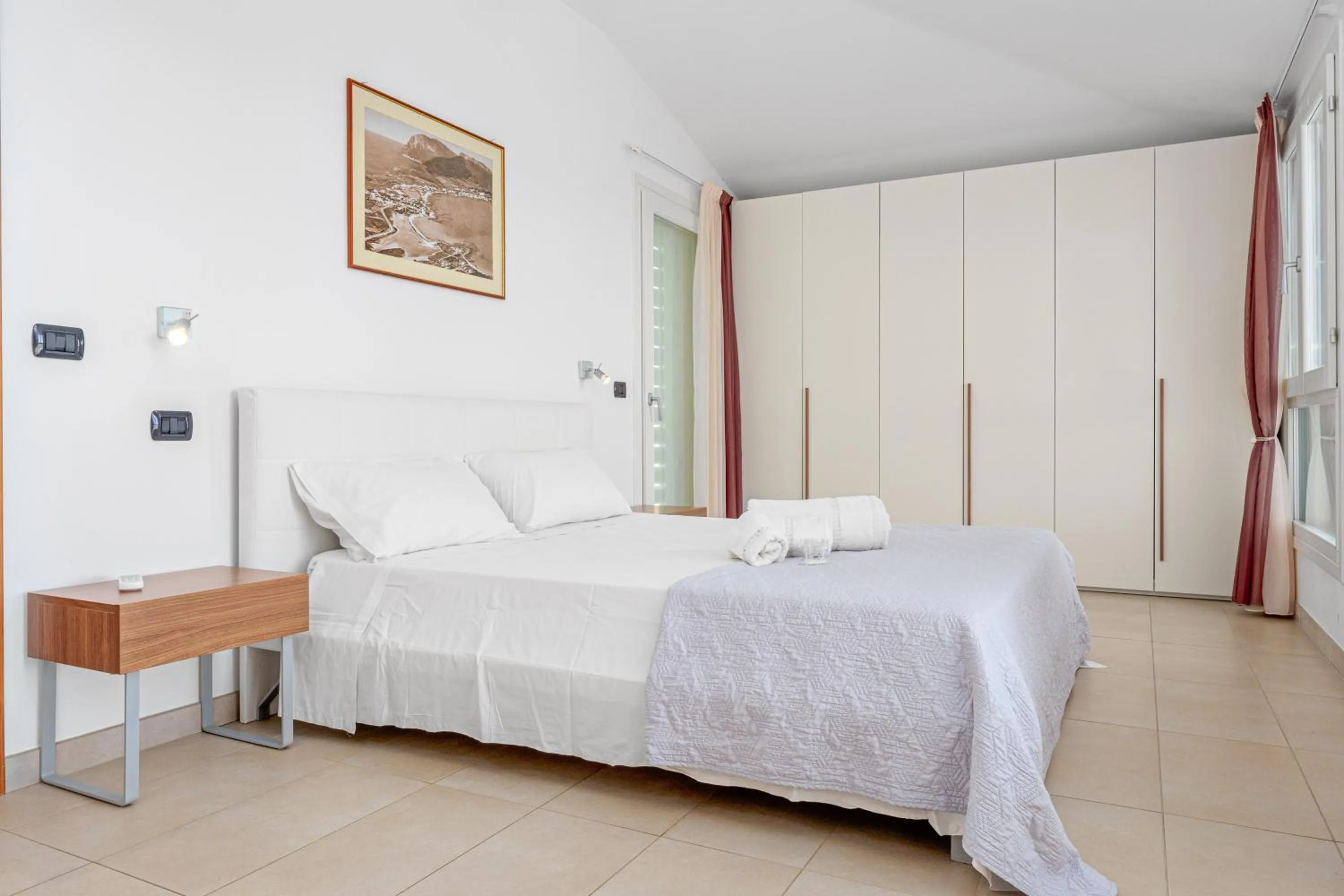 Living room, Bed in Villa Marconi Apartment 12a attico