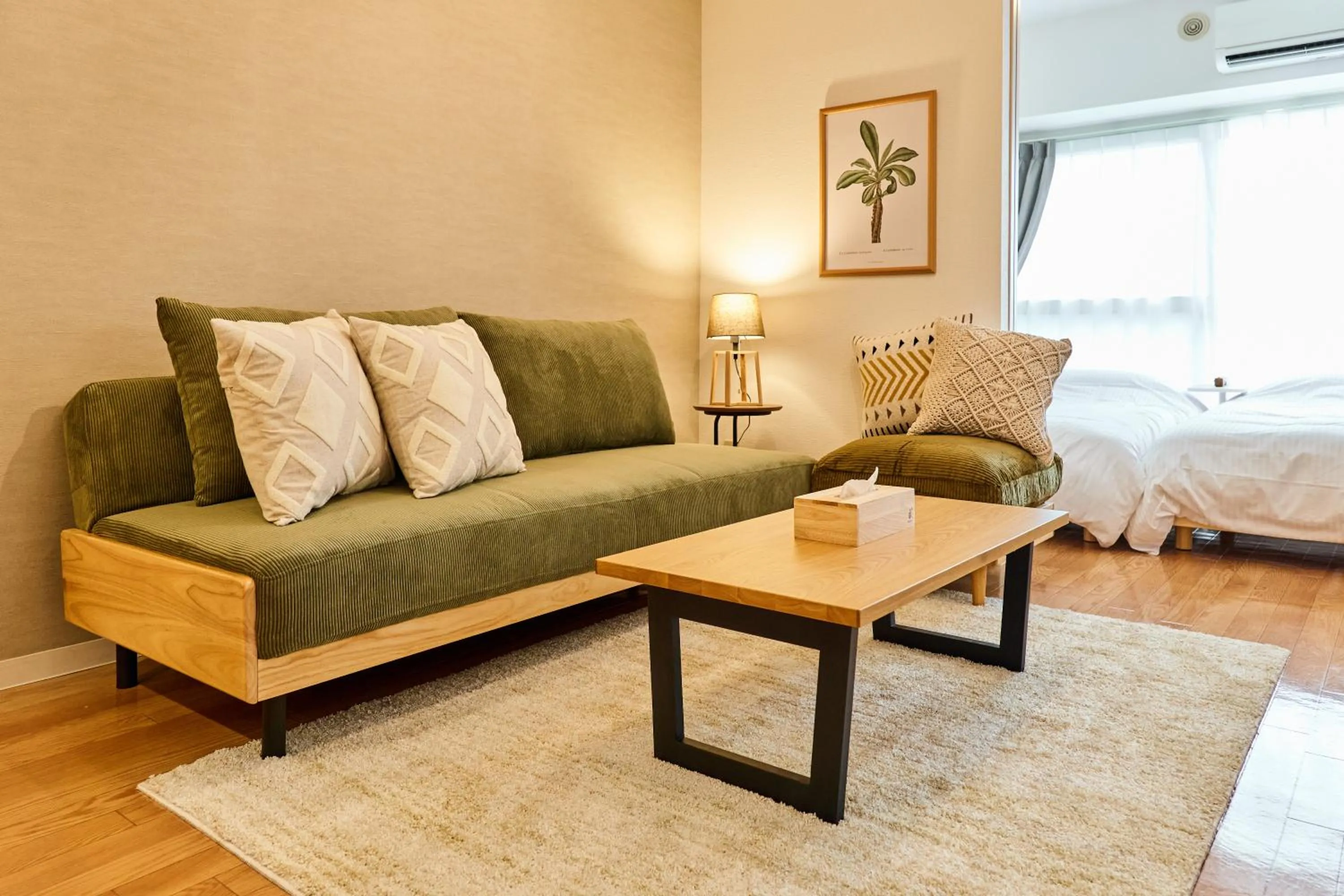 Living room, Bed in SAPPORO HILLS
