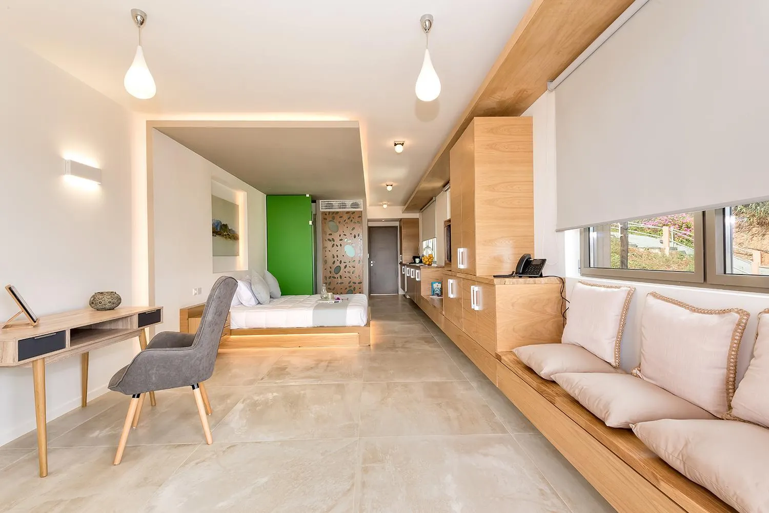 Seating area in Lilium Luxury Suites