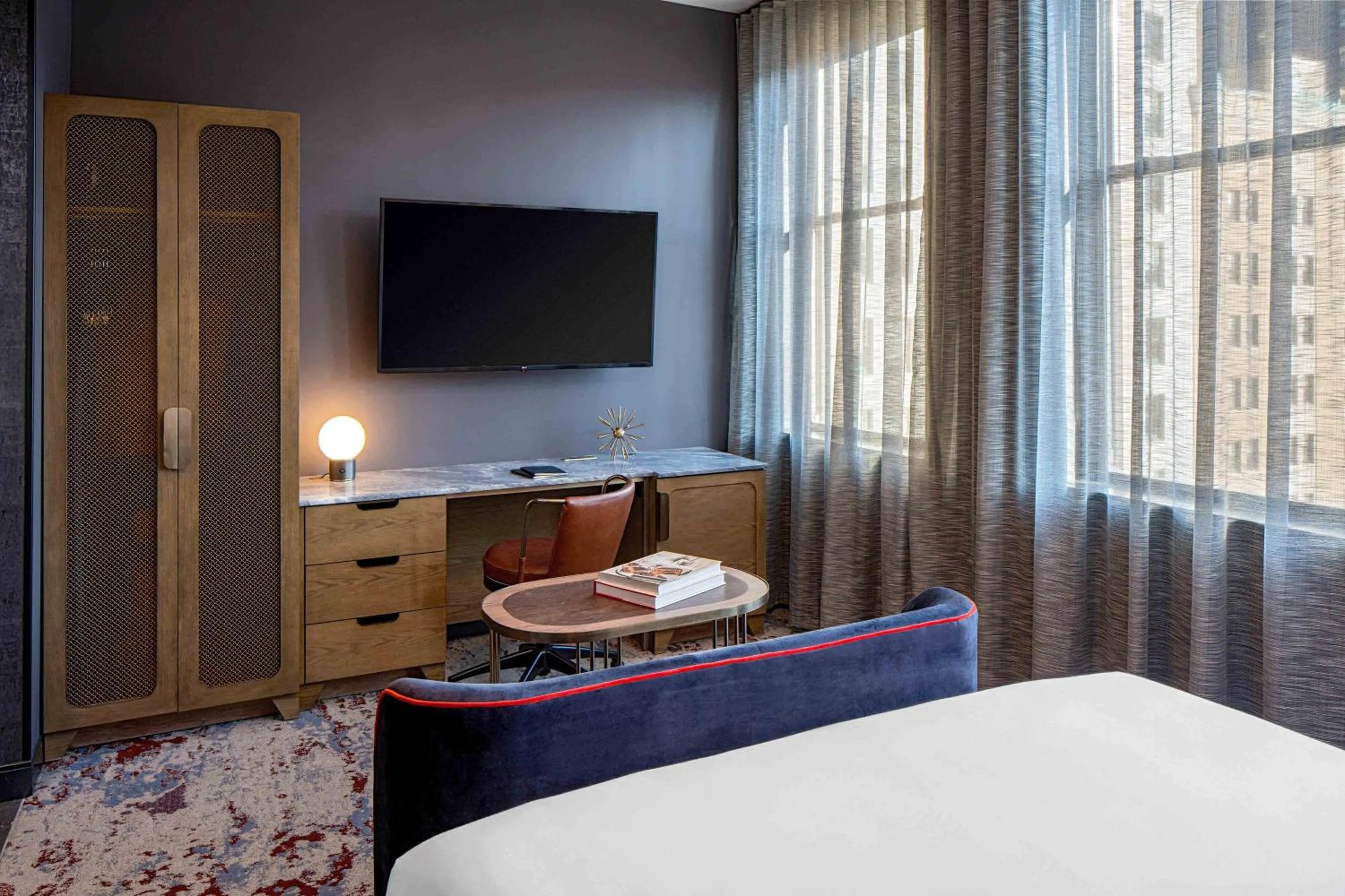 Photo of the whole room, Bed in The Industrialist Hotel, Pittsburgh, Autograph Collection